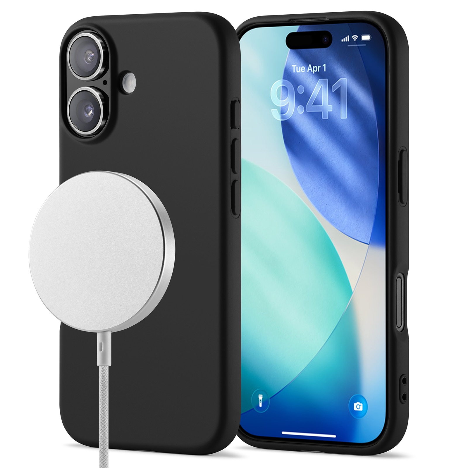 iPhone 17 MagSafe mobilcover i TPU, Sort