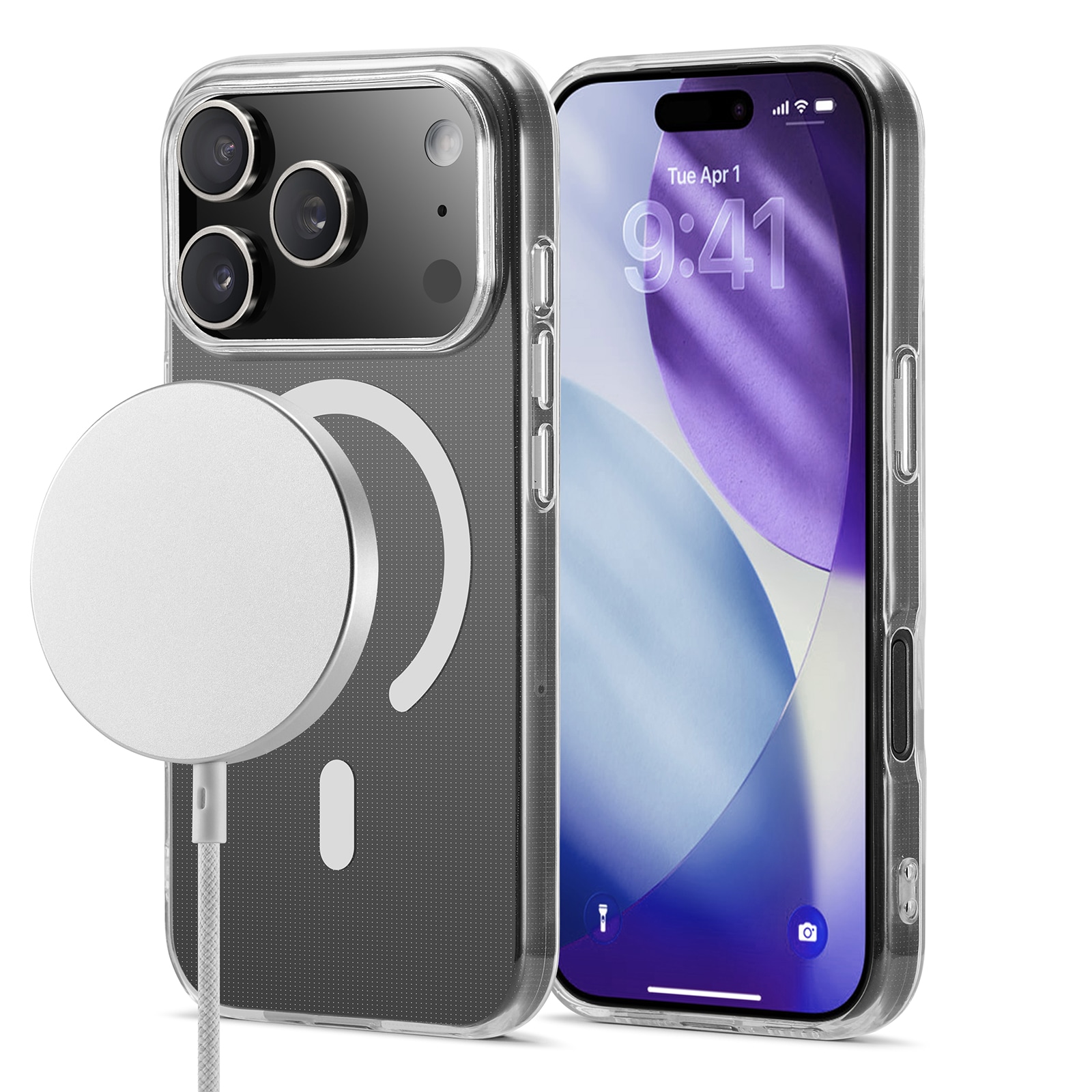 iPhone 17 Pro Max MagSafe-cover i TPU, Gennemsigtig