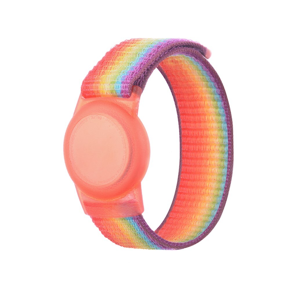 Apple AirTag Armbånd i nylon til børn, Regnbue