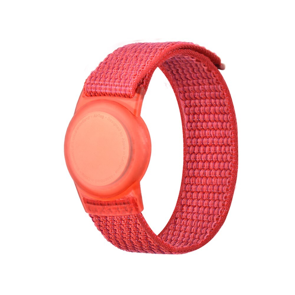 Apple AirTag Armbånd i nylon til børn, Rød