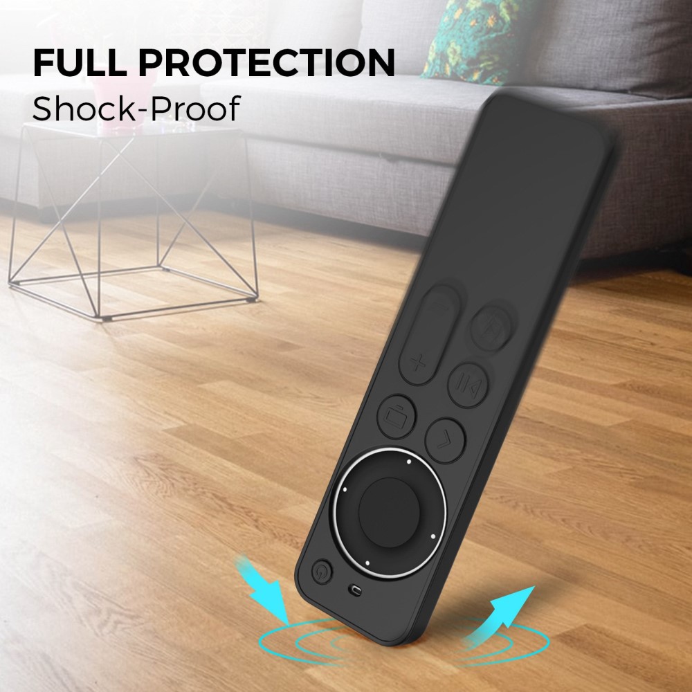 Apple TV Gen 2 fjernbetjening heldækkende silikonecover, Sort