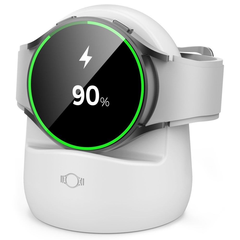 Samsung Galaxy Watch 3/4 Opladningsstativ i silikone, Hvid