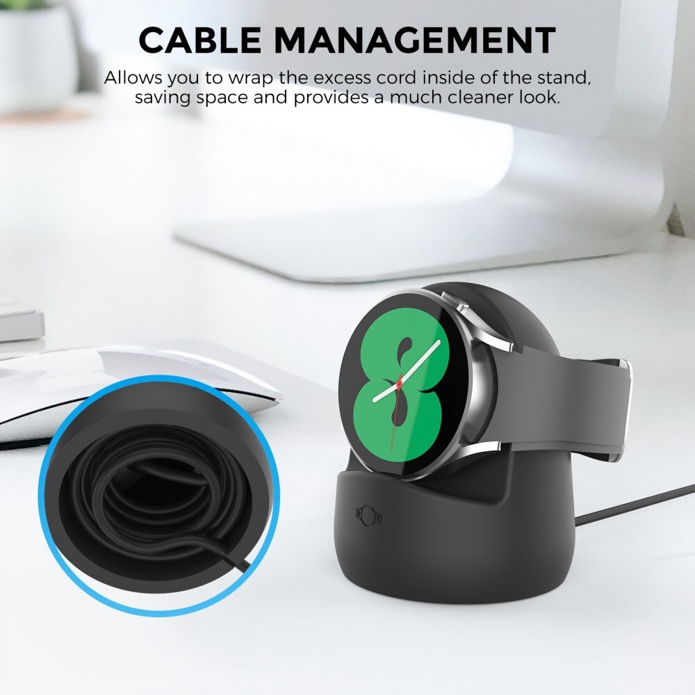 Samsung Galaxy Watch 3/4 Opladningsstativ i silikone, Hvid