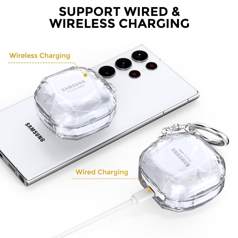 Samsung Galaxy Buds FE Cover diamant, Gennemsigtig