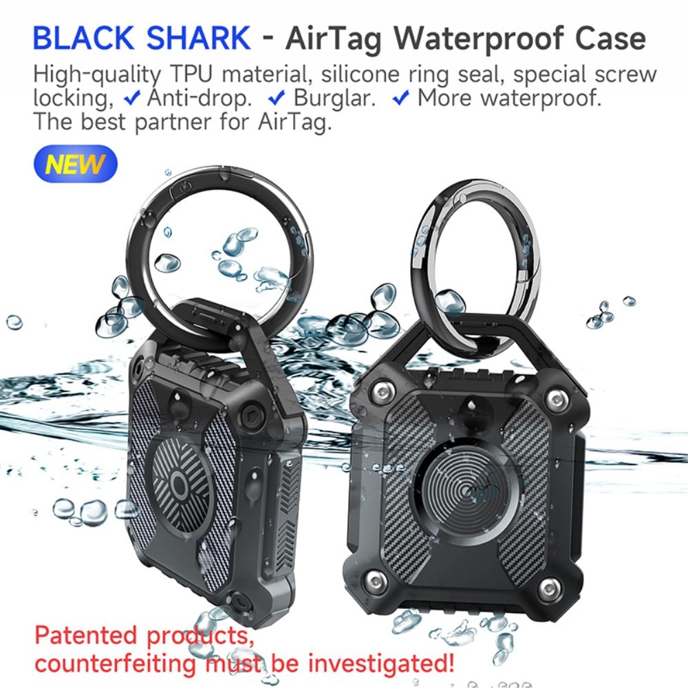 Apple AirTag vandtæt robust cover, Sort