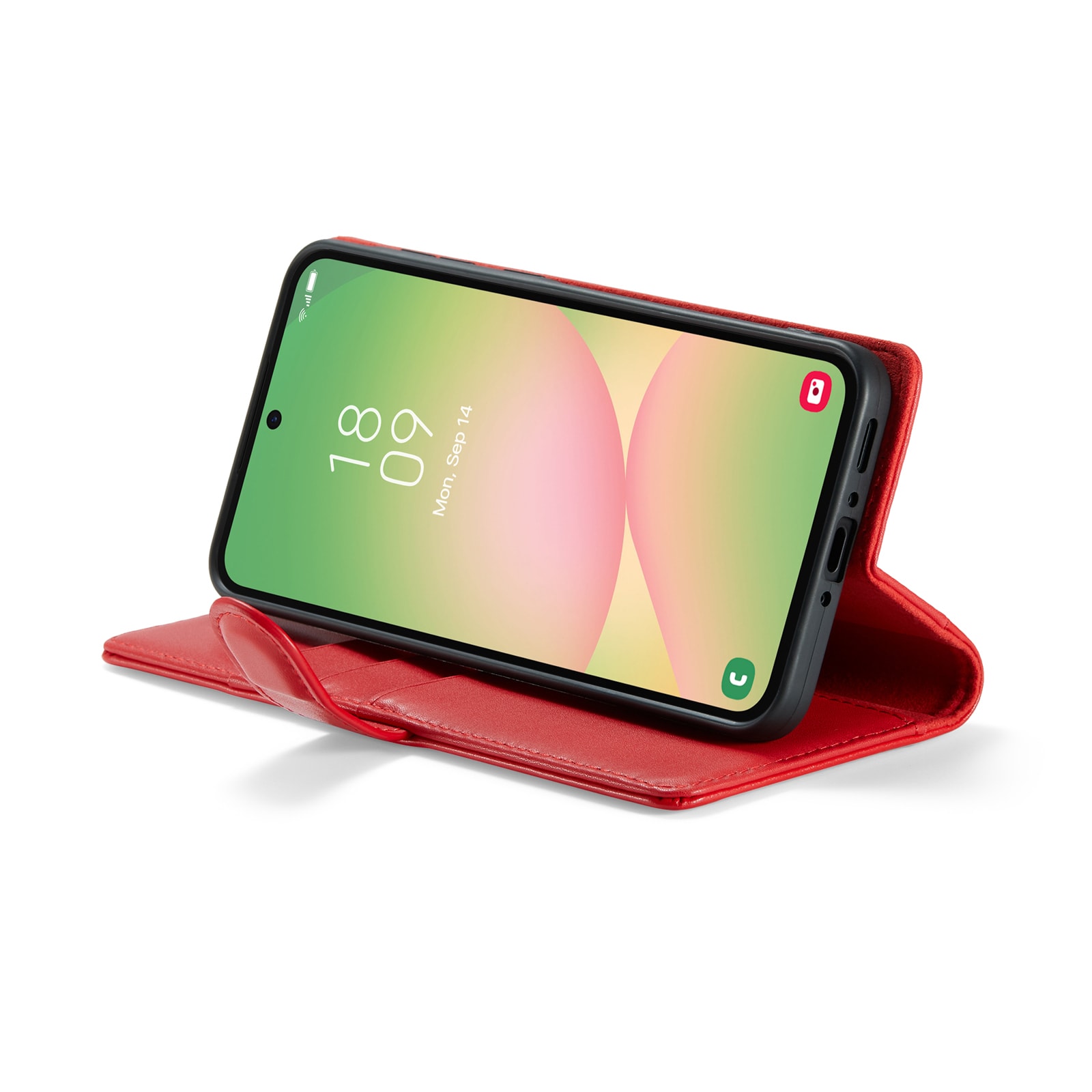 Samsung Galaxy A56 Pungetui i ægte læder, Rød