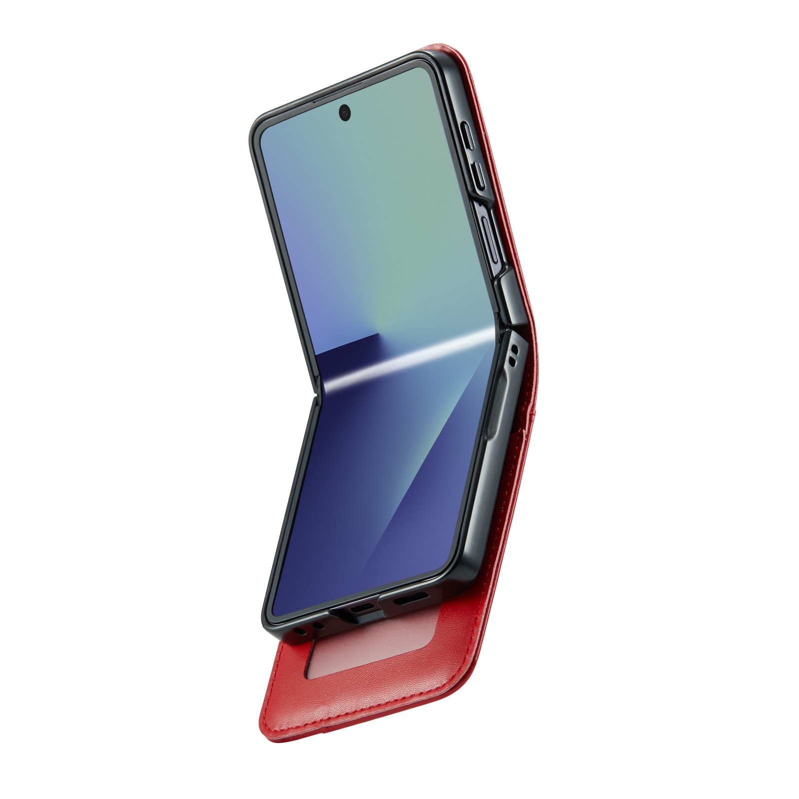 Samsung Galaxy Z Flip 7 Pungetui i ægte læder, Rød