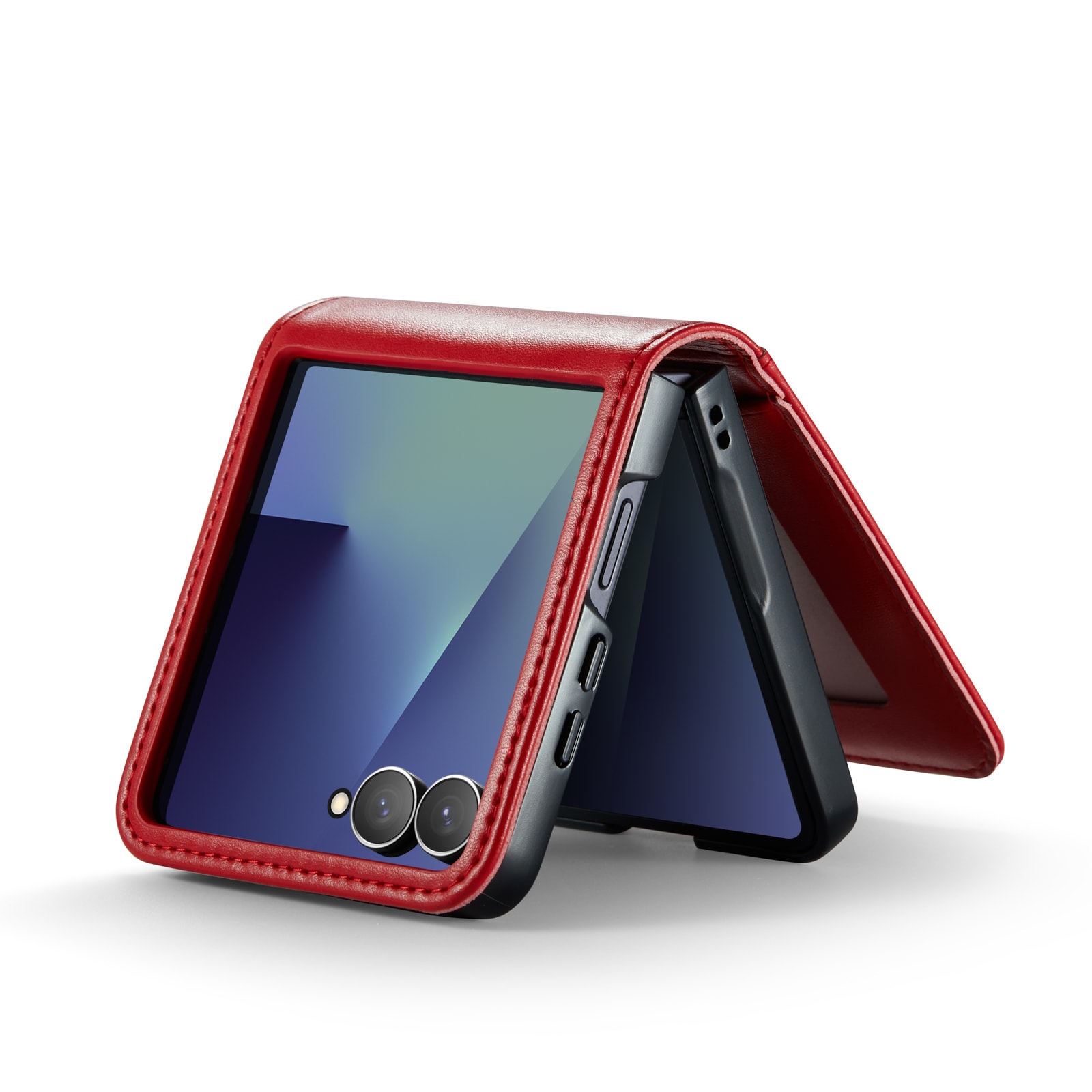 Samsung Galaxy Z Flip 7 Pungetui i ægte læder, Rød