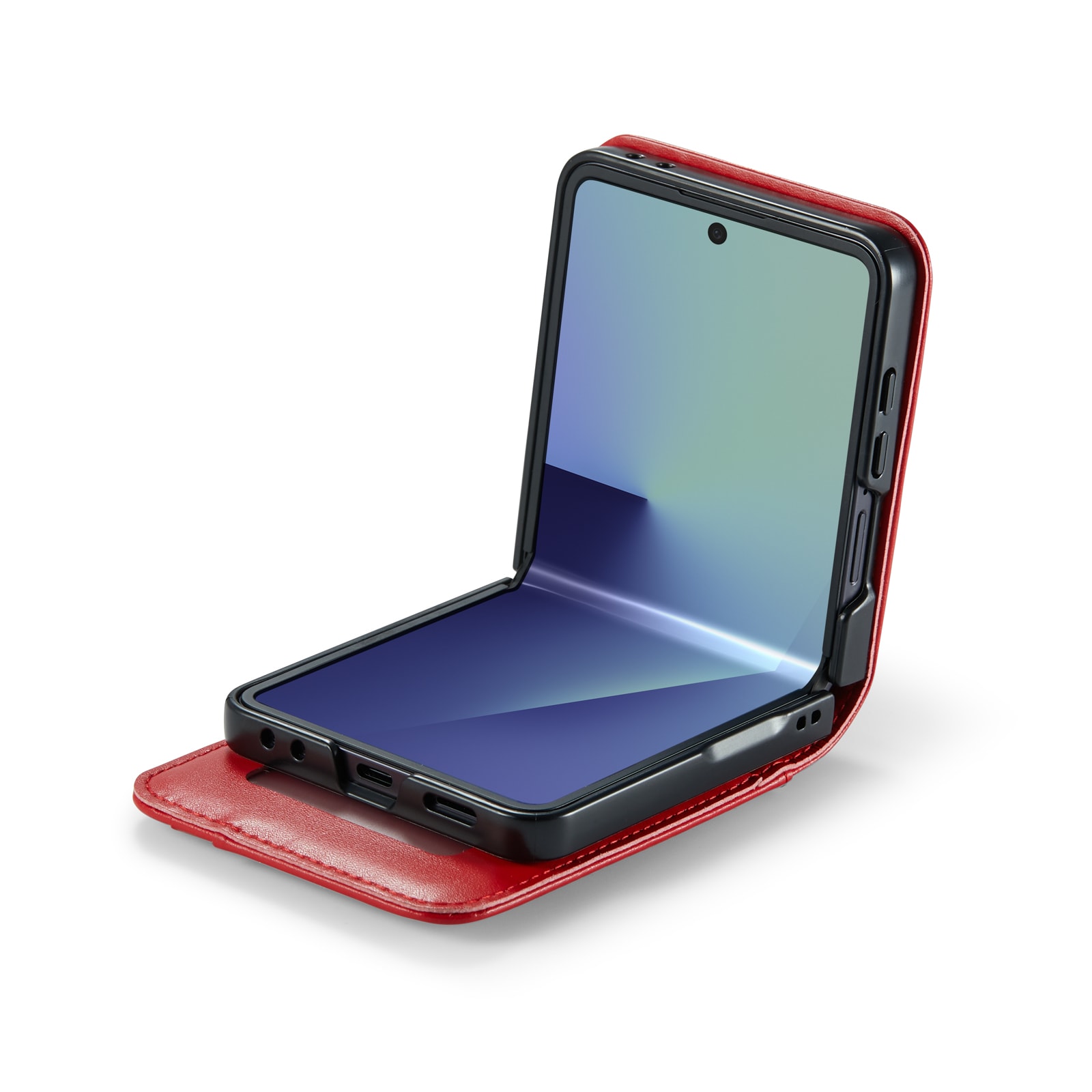 Samsung Galaxy Z Flip 7 Pungetui i ægte læder, Rød
