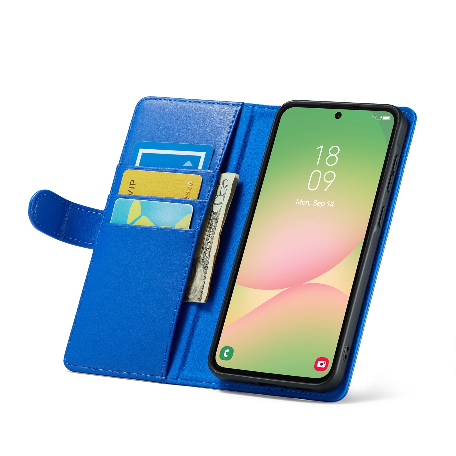 Samsung Galaxy A56 Pungetui i ægte læder, Blå
