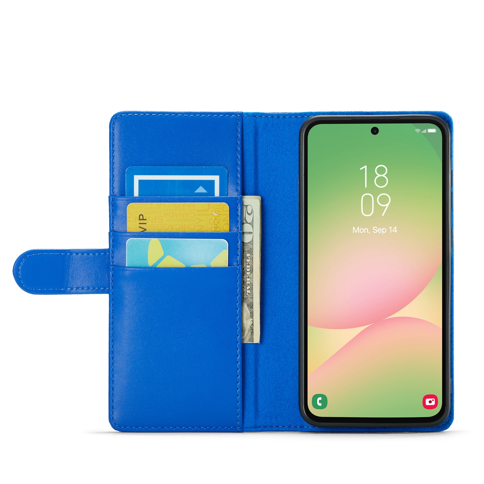 Samsung Galaxy A56 Pungetui i ægte læder, Blå