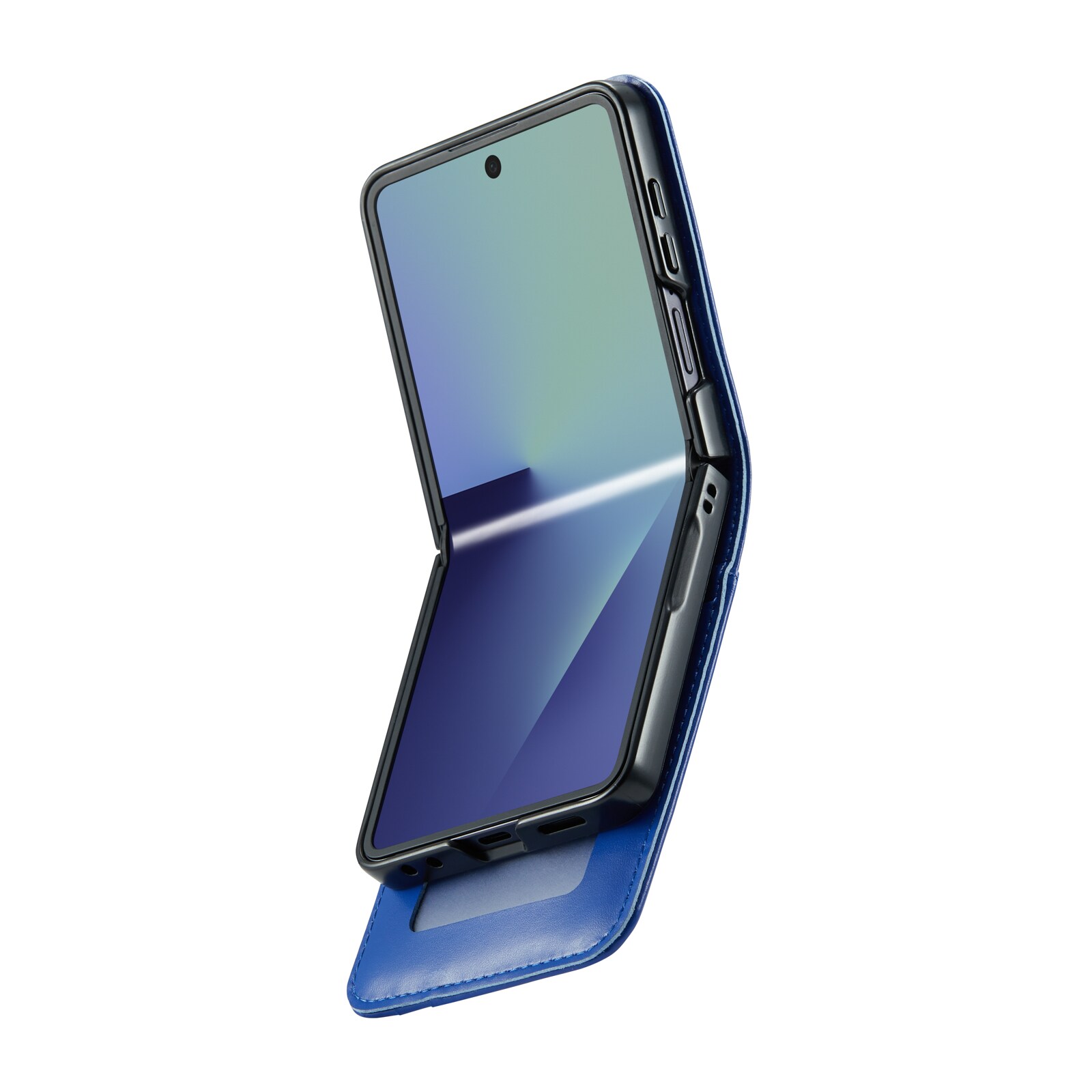 Samsung Galaxy Z Flip 7 Pungetui i ægte læder, Blå