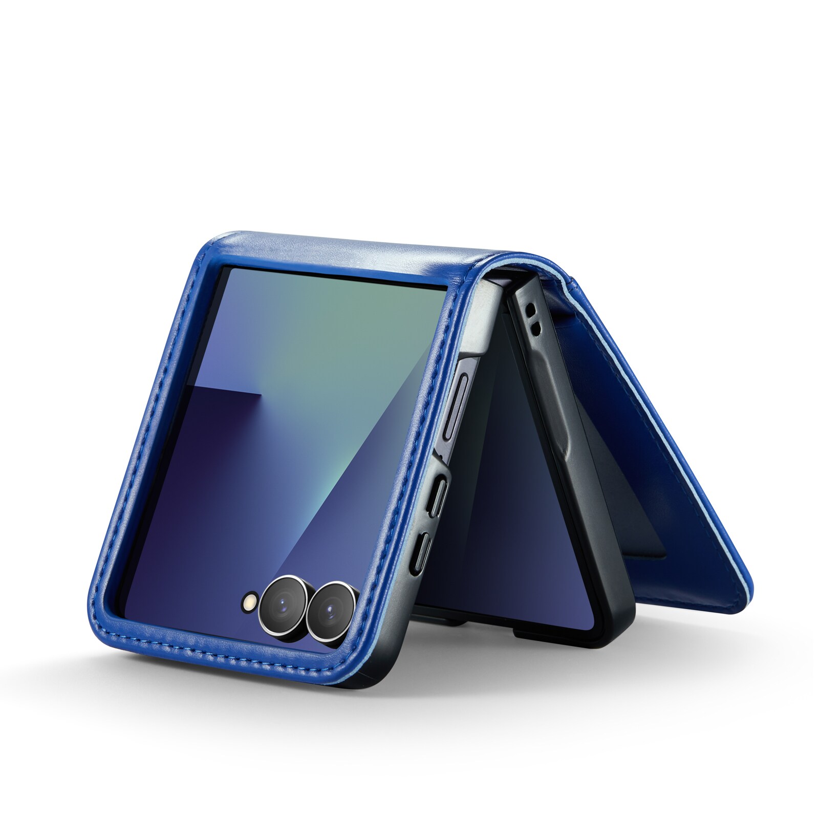 Samsung Galaxy Z Flip 7 Pungetui i ægte læder, Blå
