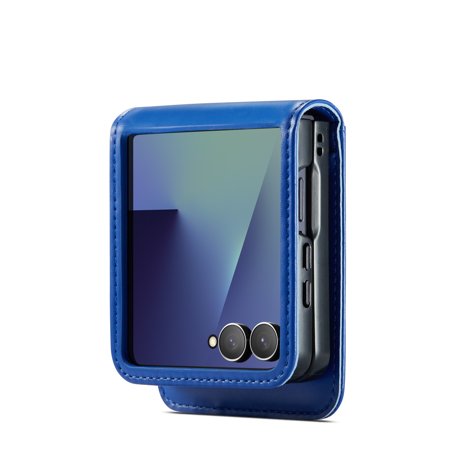 Samsung Galaxy Z Flip 7 Pungetui i ægte læder, Blå