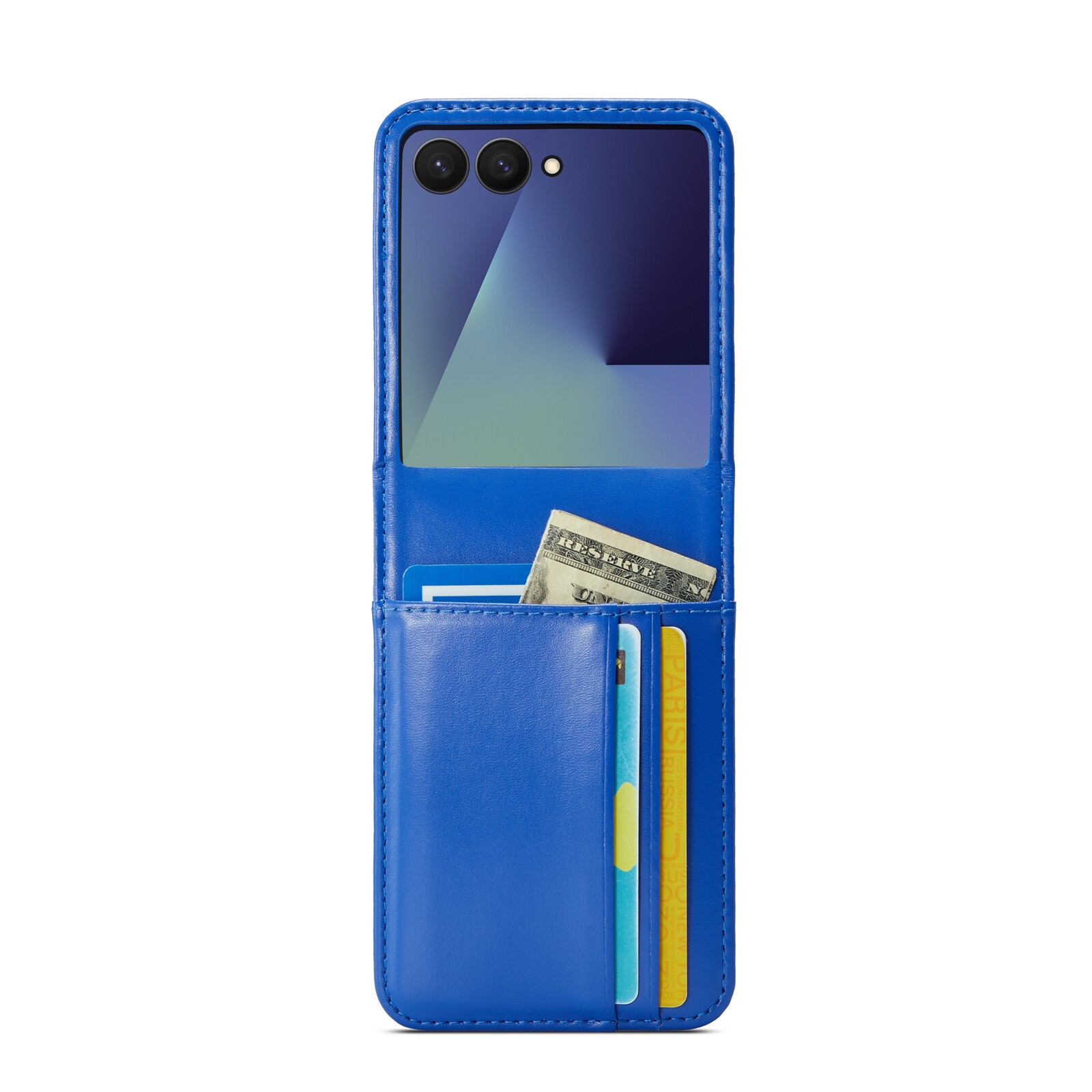 Samsung Galaxy Z Flip 7 Pungetui i ægte læder, Blå