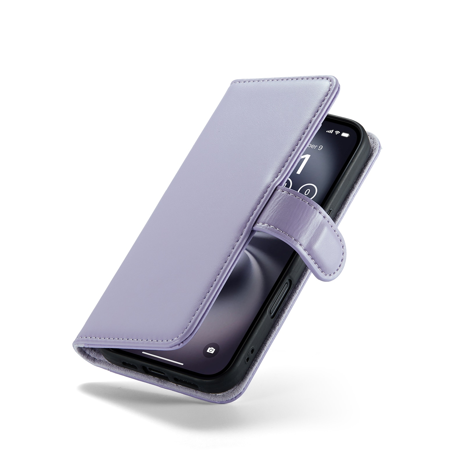 iPhone 17 Pungetui i ægte læder, Lilla