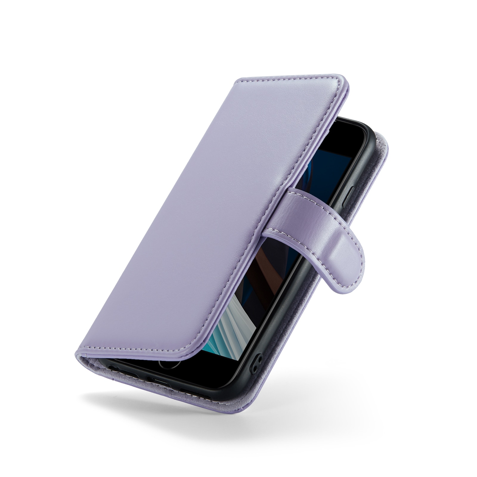 iPhone SE 2020 Pungetui i ægte læder, Lilla