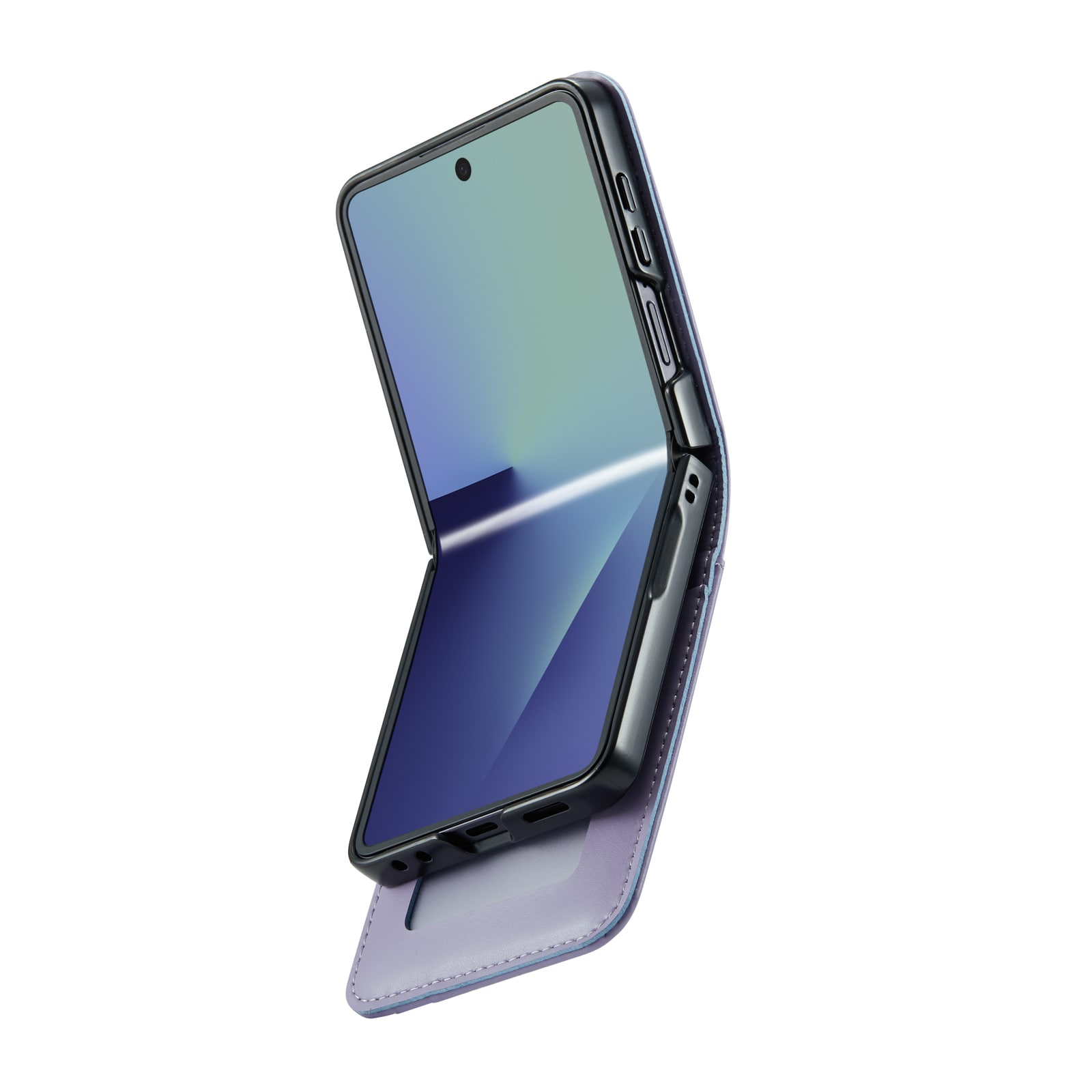 Samsung Galaxy Z Flip 7 Pungetui i ægte læder, Lilla
