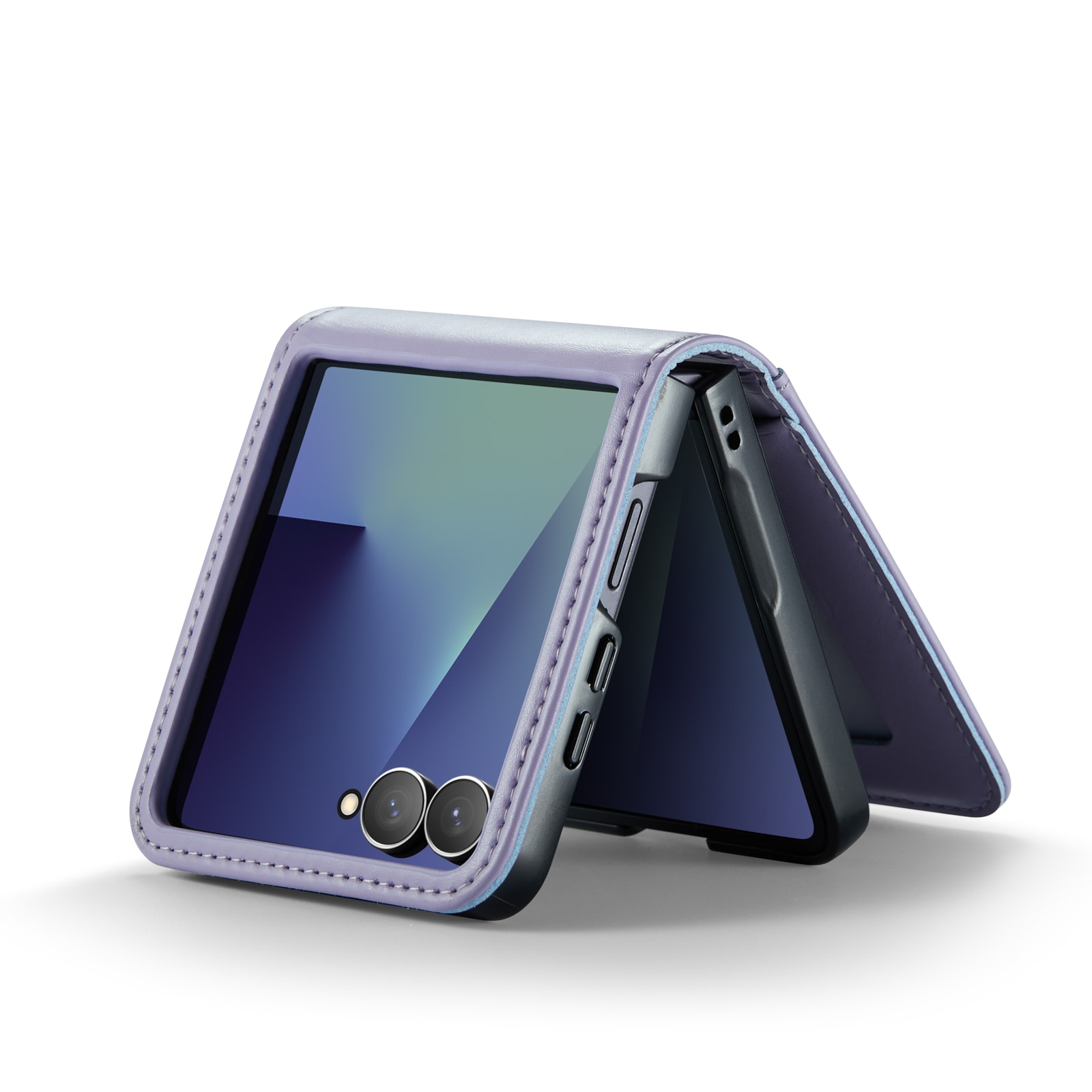 Samsung Galaxy Z Flip 7 Pungetui i ægte læder, Lilla