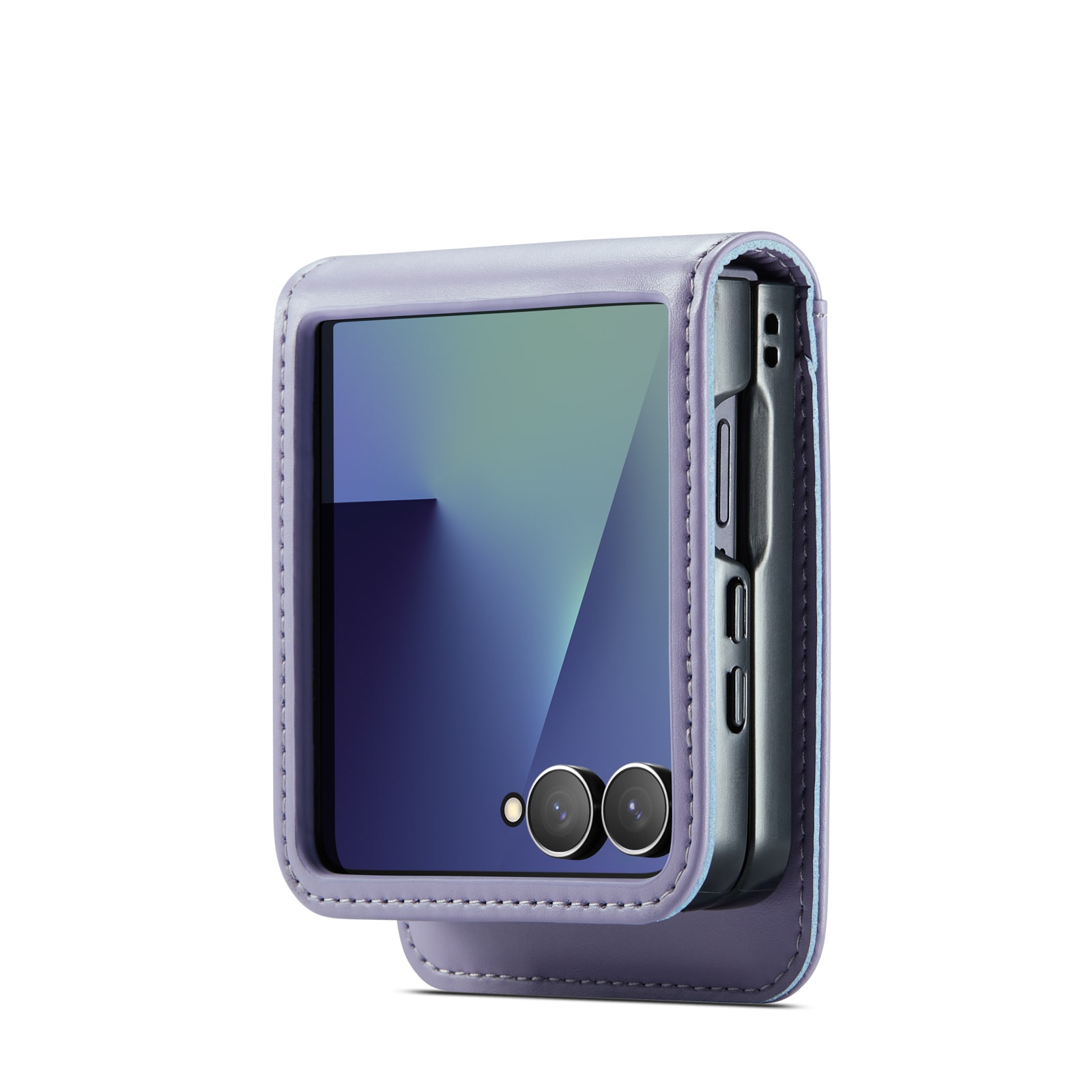 Samsung Galaxy Z Flip 7 Pungetui i ægte læder, Lilla