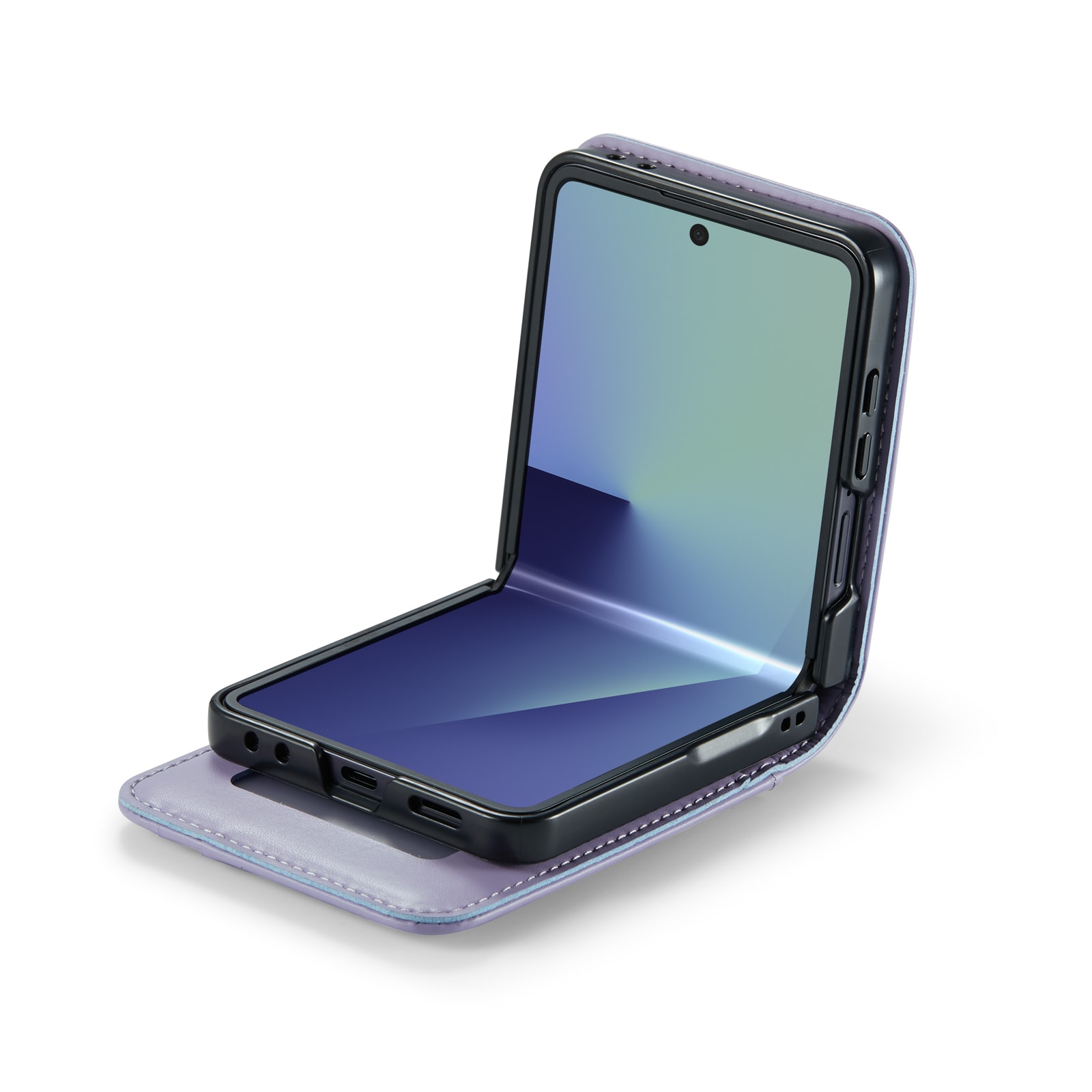Samsung Galaxy Z Flip 7 Pungetui i ægte læder, Lilla