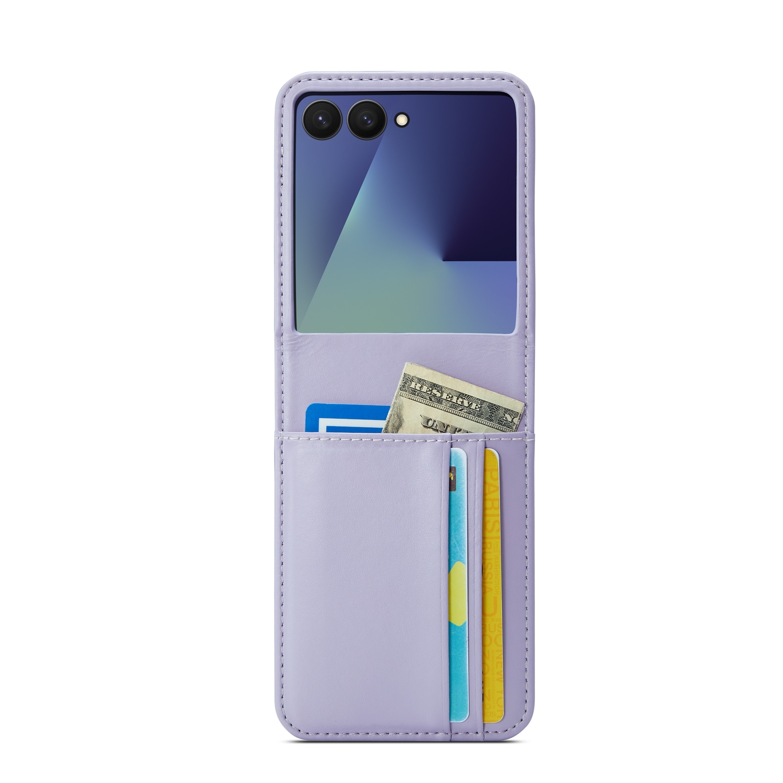 Samsung Galaxy Z Flip 7 Pungetui i ægte læder, Lilla