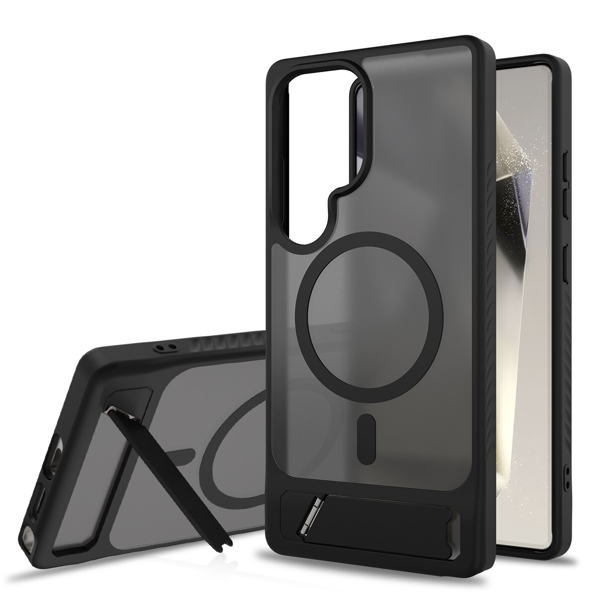 Samsung Galaxy S25 Ultra Magnetisk hybridcover med indbygget stativ , Sort