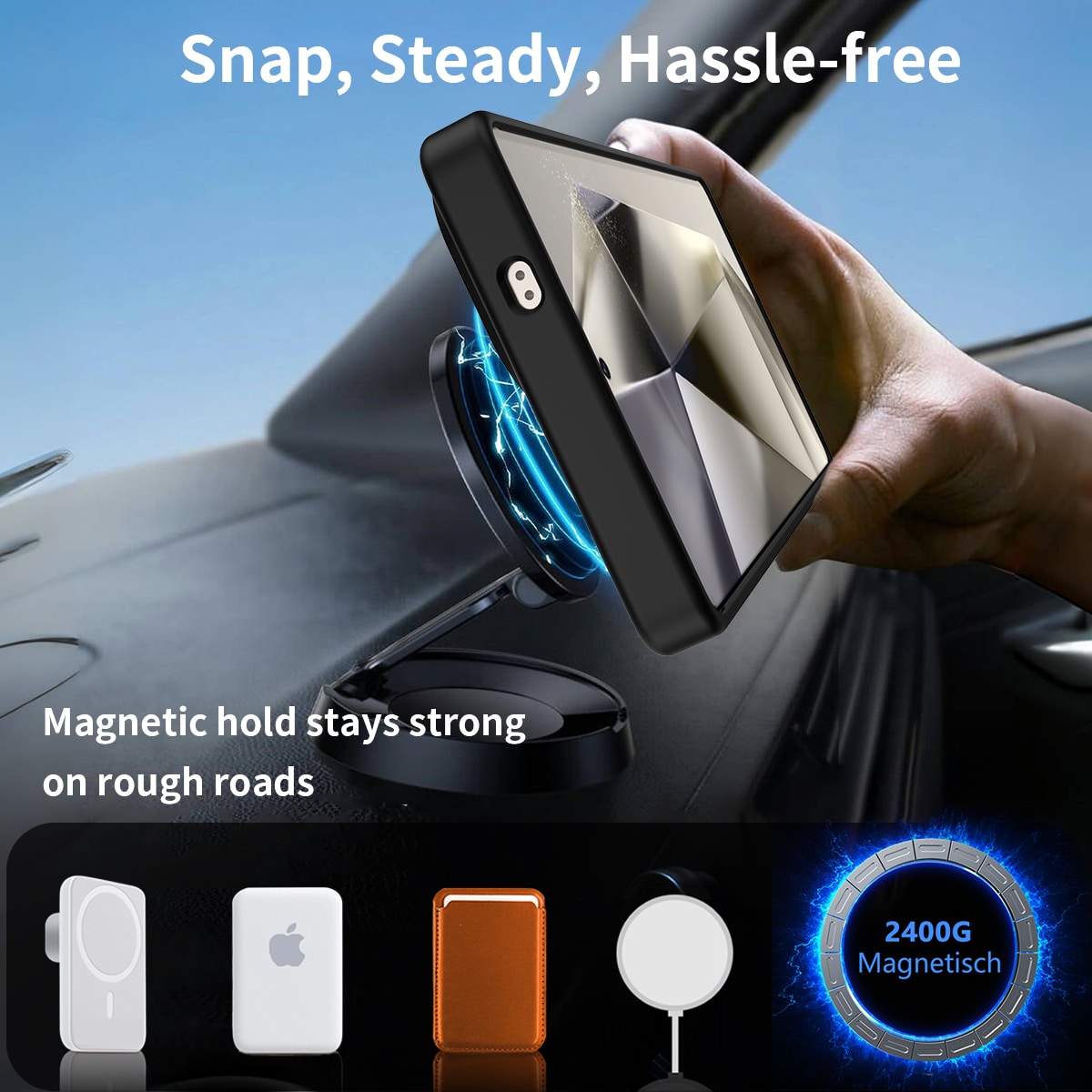 Samsung Galaxy S25 Ultra Magnetisk hybridcover med indbygget stativ , Sort