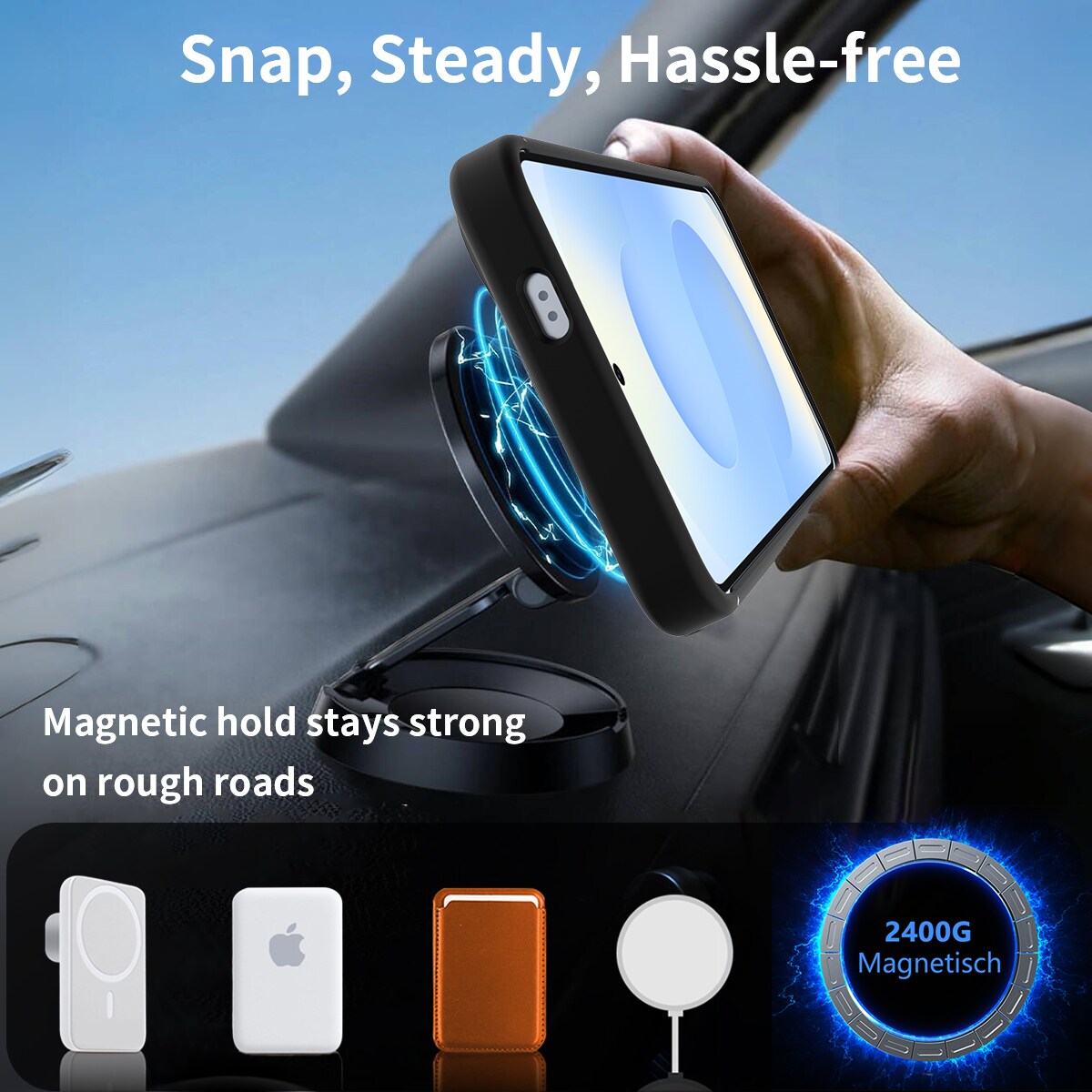 Samsung Galaxy S25 Magnetisk hybridcover med indbygget stativ , Sort