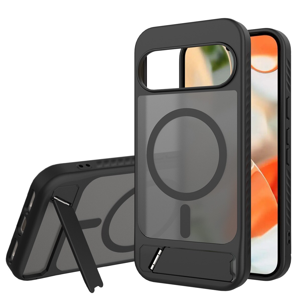 Google Pixel 9 Magnetisk hybridcover med indbygget stativ , Sort
