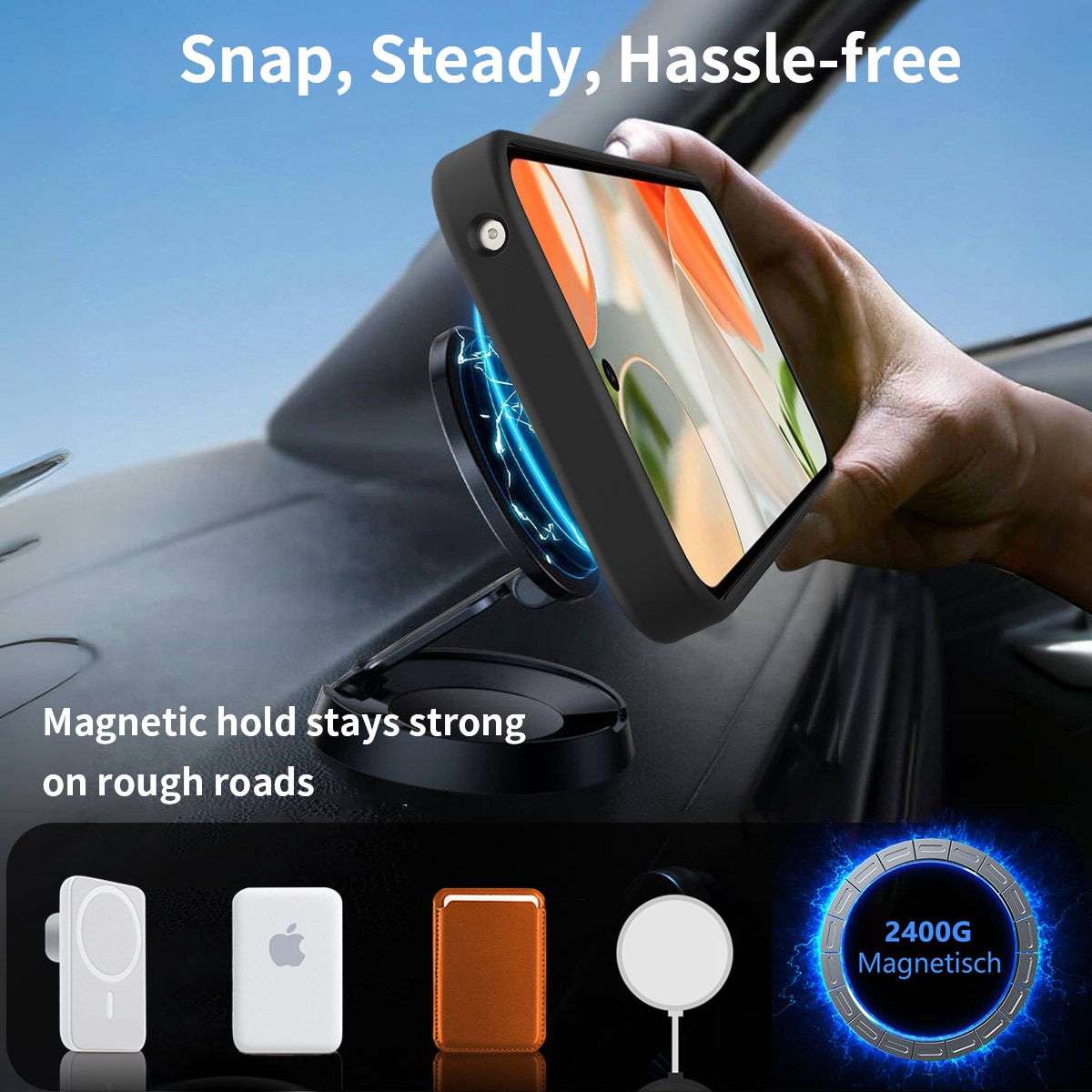 Google Pixel 9 Magnetisk hybridcover med indbygget stativ , Sort