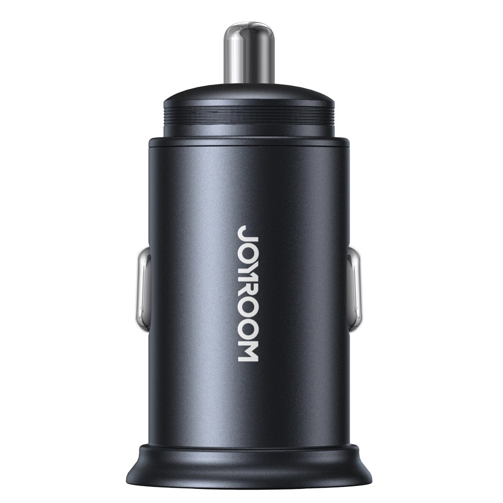 Mini biloplader med USB-C + USB-A port 60W, Sort