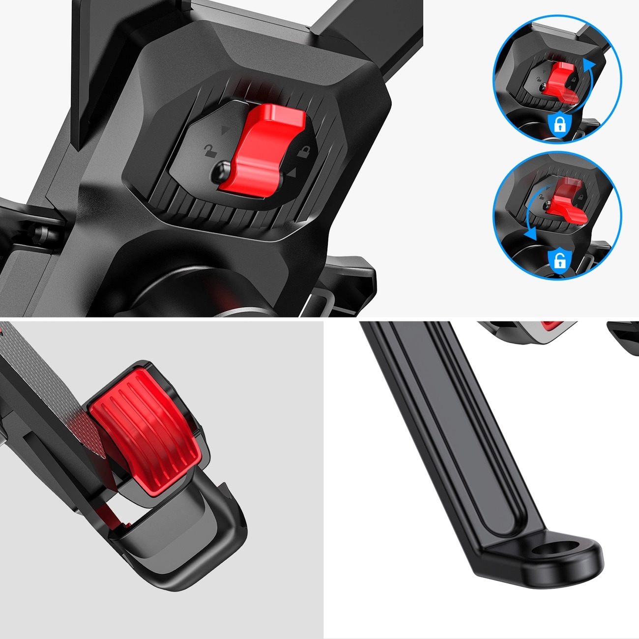 JR-ZS288 Praktisk mobilholder til motorcykel, Sort