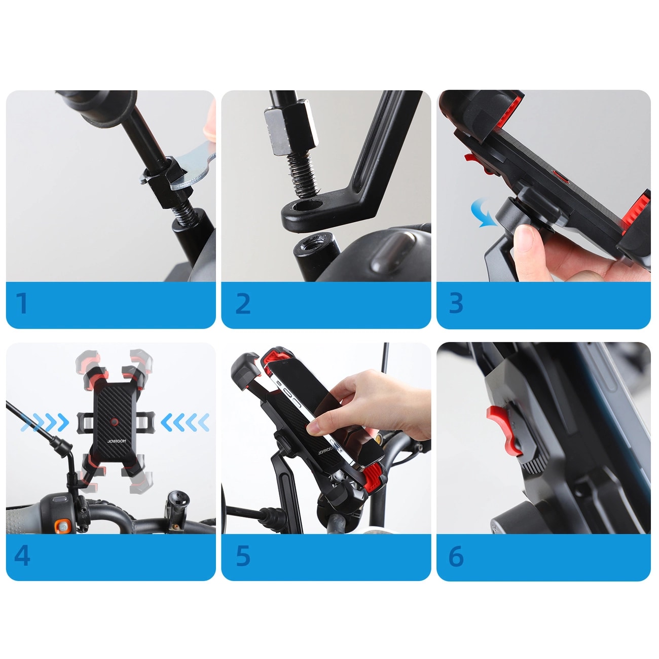 JR-ZS288 Praktisk mobilholder til motorcykel, Sort