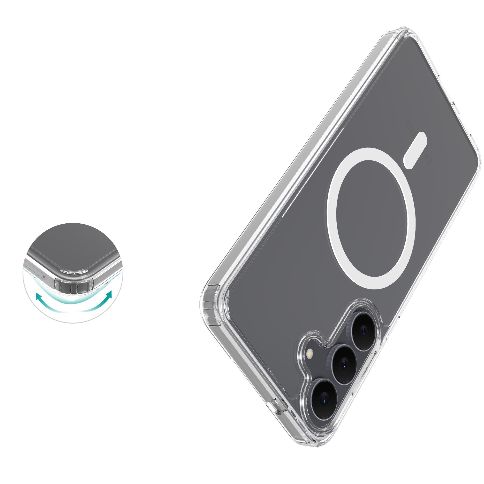 Samsung Galaxy S25 FE MagSafe Hybrid-cover, Gennemsigtig