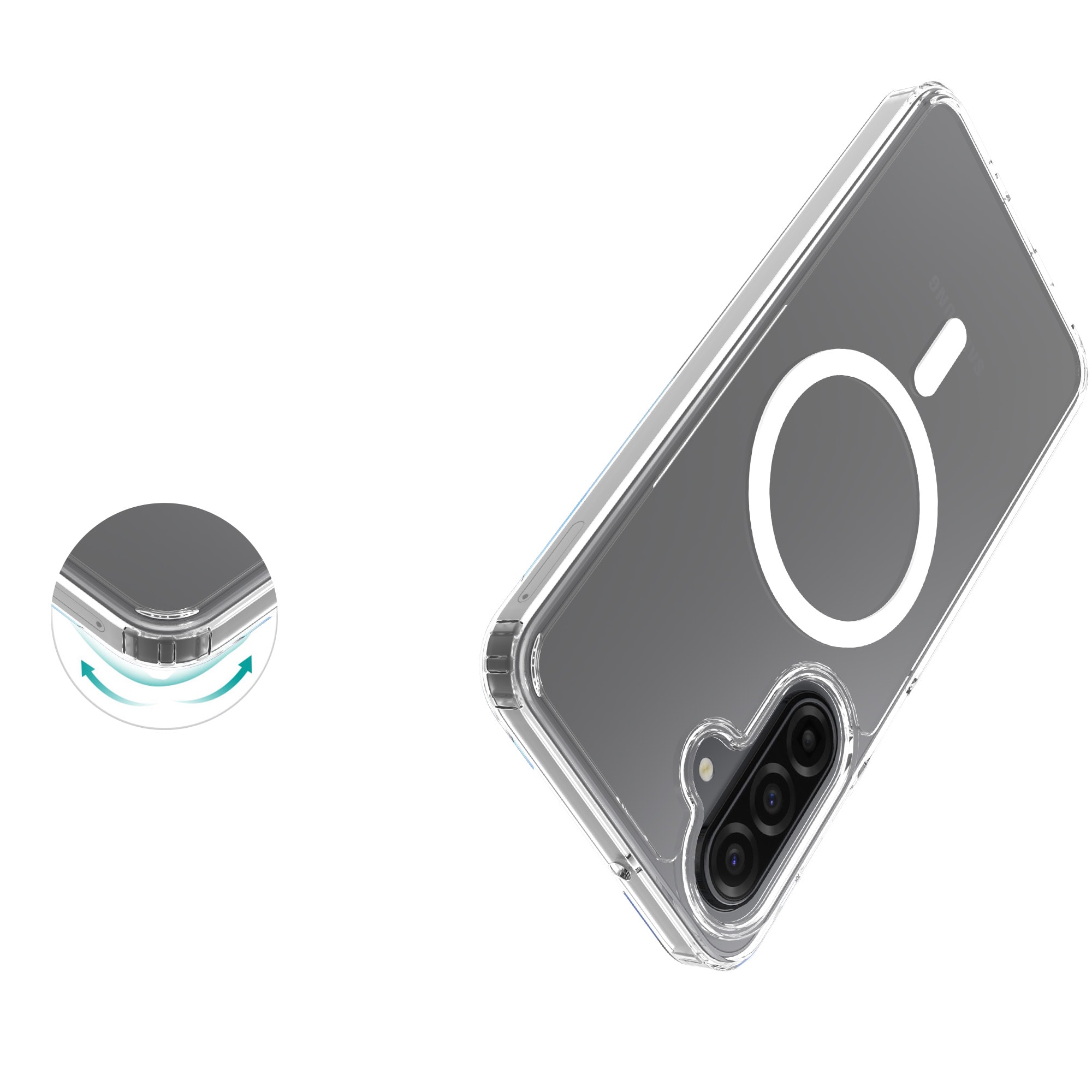 Samsung Galaxy A17 MagSafe Hybrid-cover, Gennemsigtig