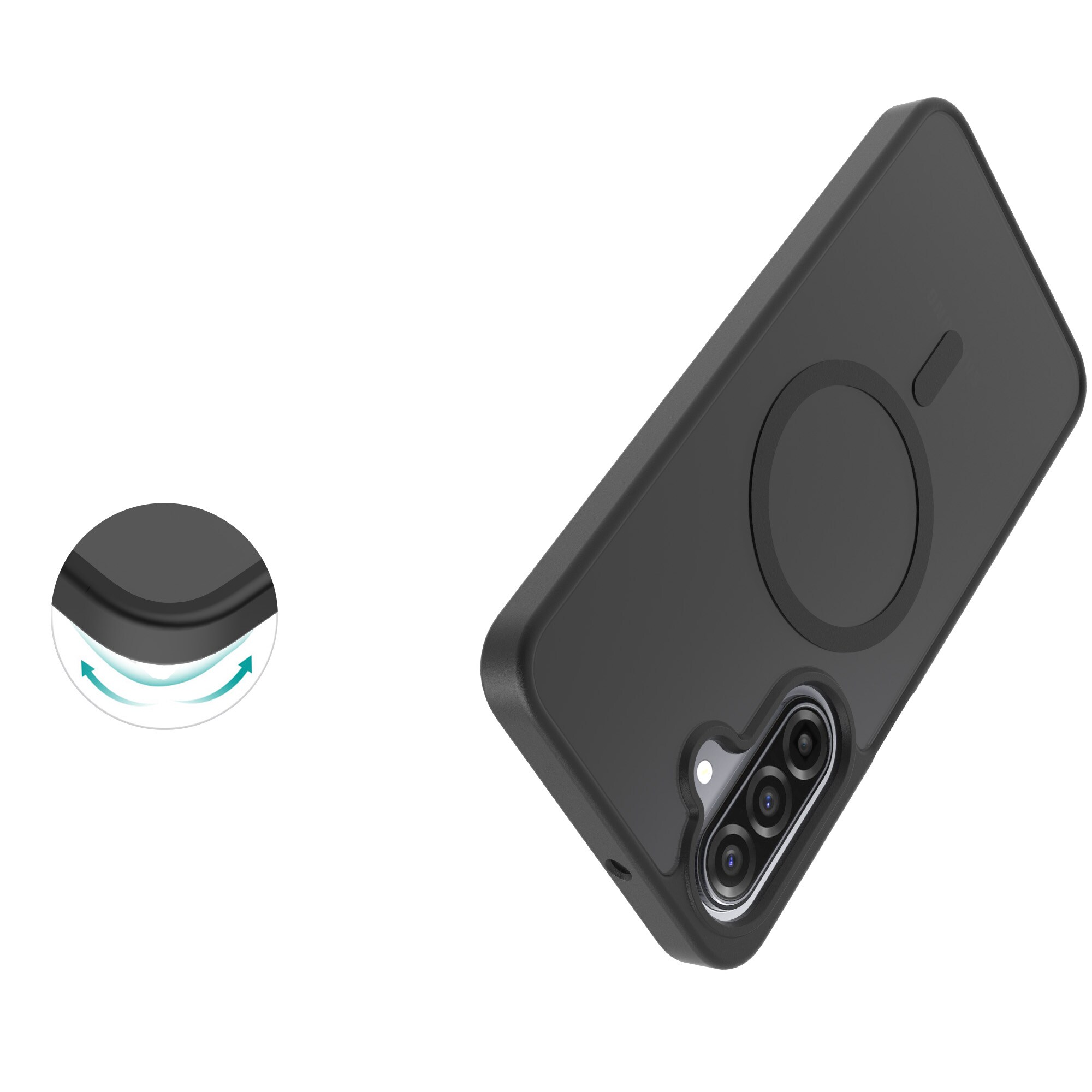 Samsung Galaxy A17 Hybrid-cover magnetisk, Frosted Black