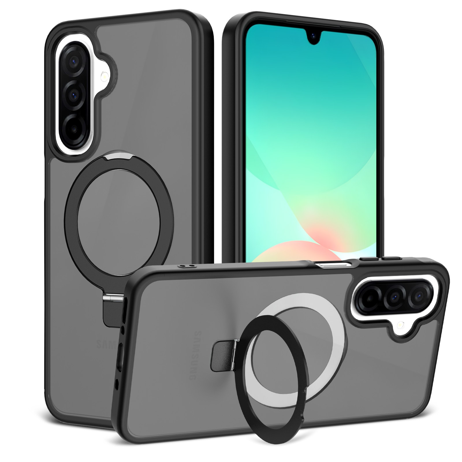 Samsung Galaxy A17 Magnetic hybridcover med stativfunktion, Sort