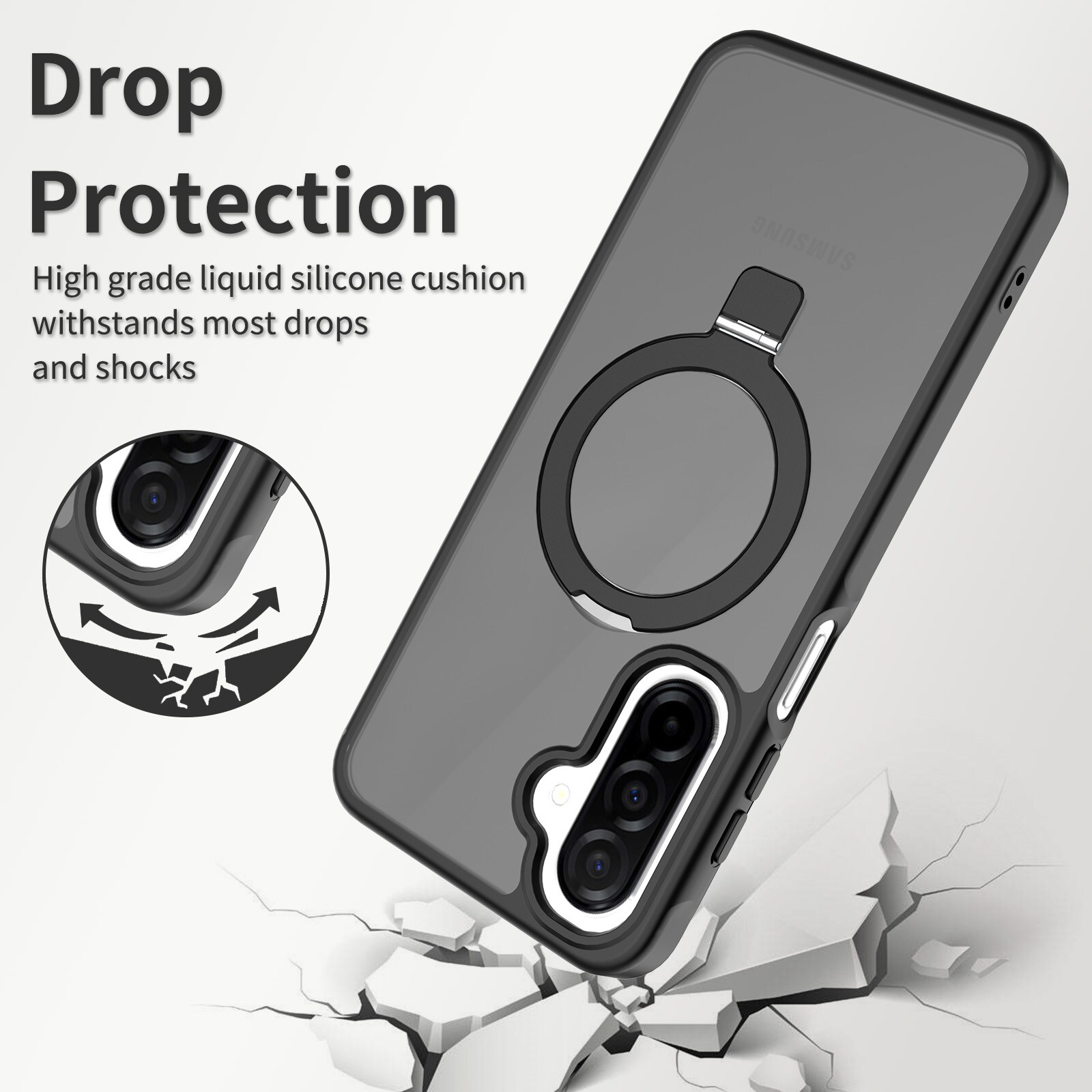 Samsung Galaxy A17 Magnetic hybridcover med stativfunktion, Sort