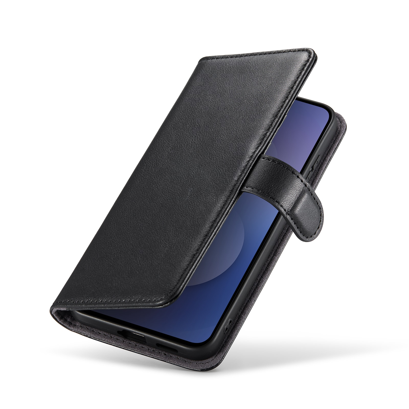 Samsung Galaxy S25 FE Pungetui i ægte læder, Sort