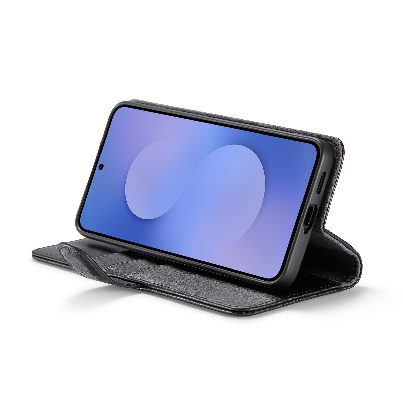 Samsung Galaxy S25 FE Pungetui i ægte læder, Sort