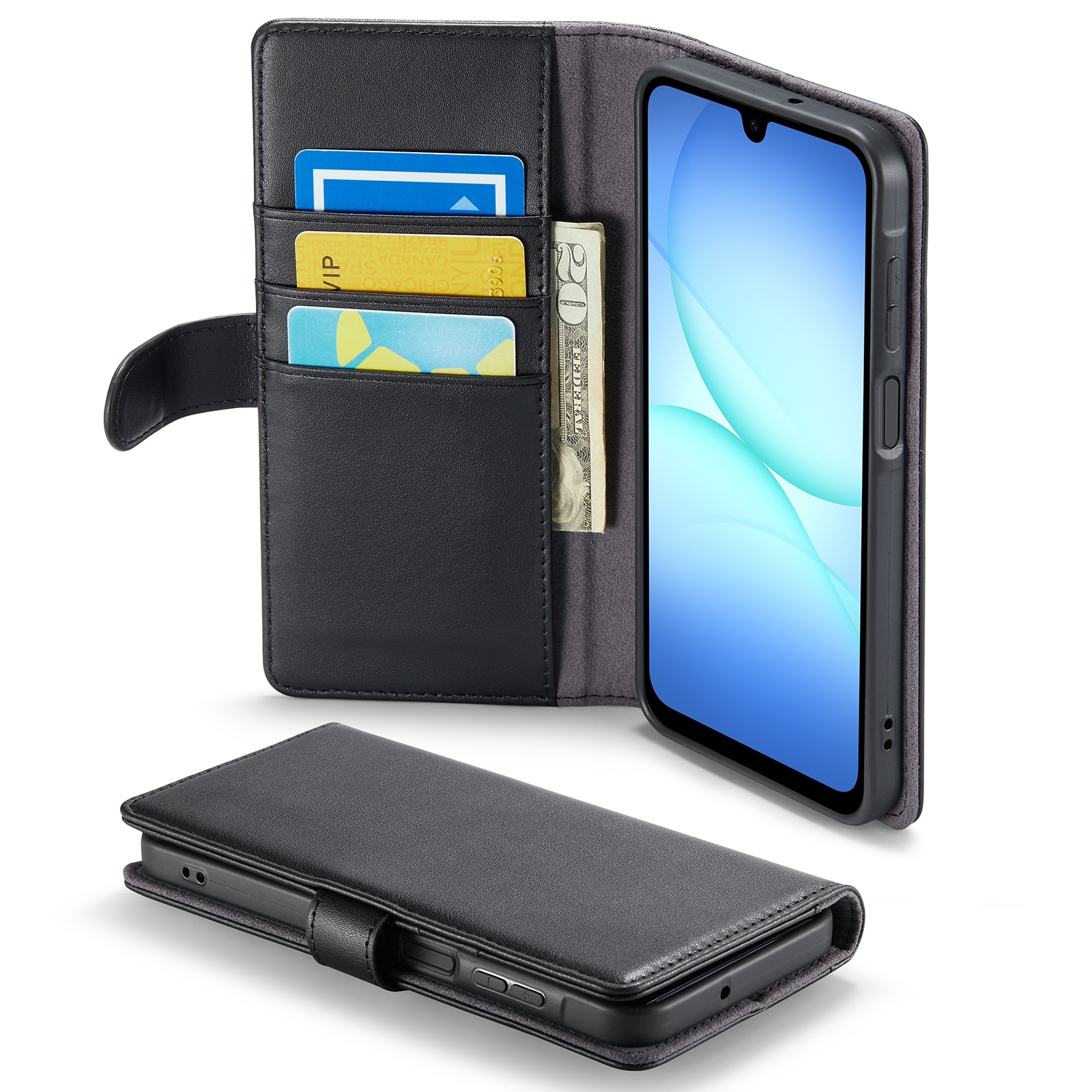  OnePlus 15 Pungetui i ægte læder, Sort