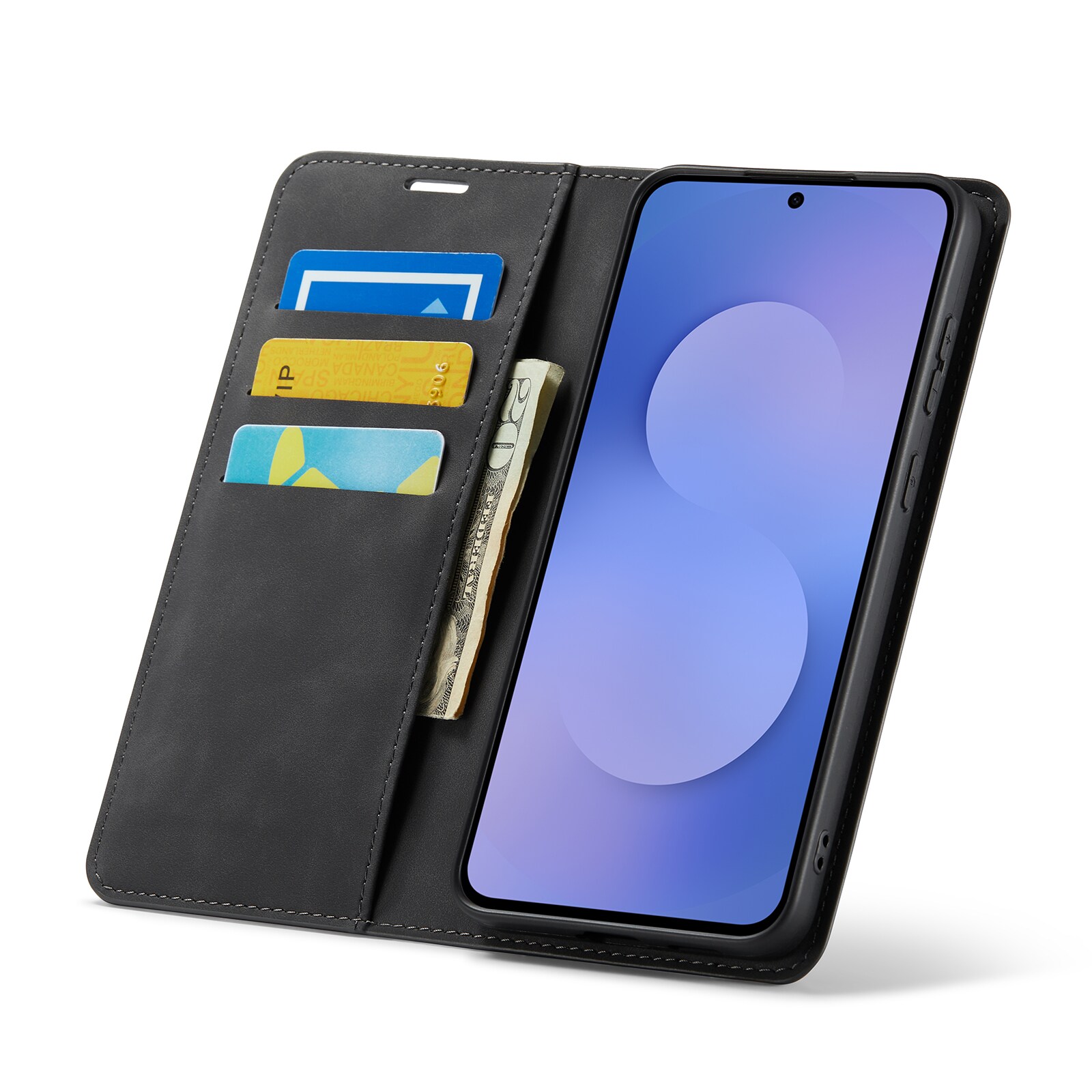 Samsung Galaxy S25 FE Slankt etui med kortholder, Sort