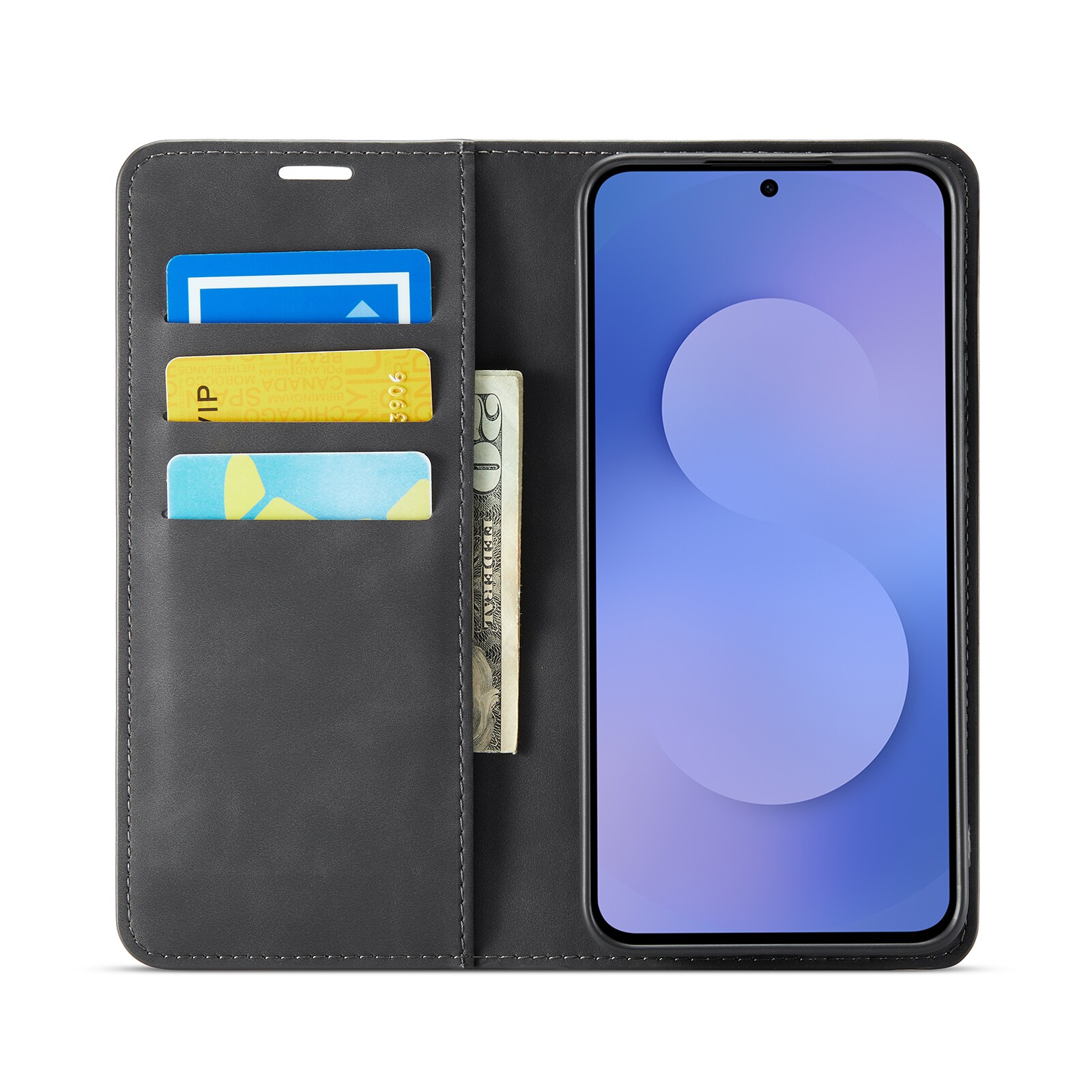 Samsung Galaxy S25 FE Slankt etui med kortholder, Sort