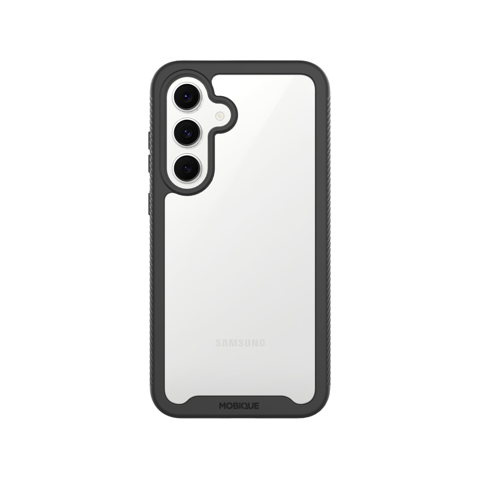 Samsung Galaxy S25 FE Mobilcover Full Protection, Sort/gennemsigtig