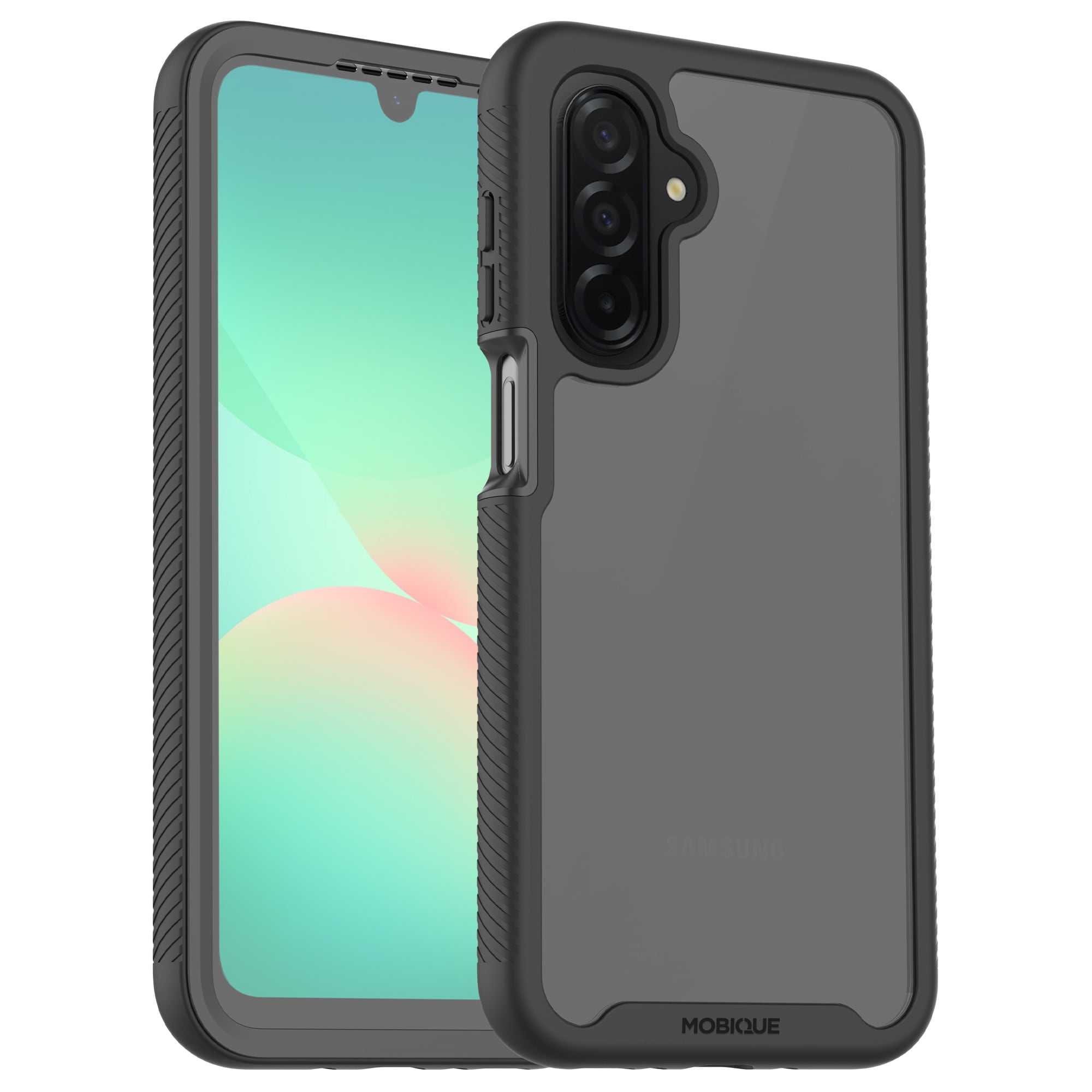 Samsung Galaxy A17 Mobilcover Full Protection, Sort/gennemsigtig