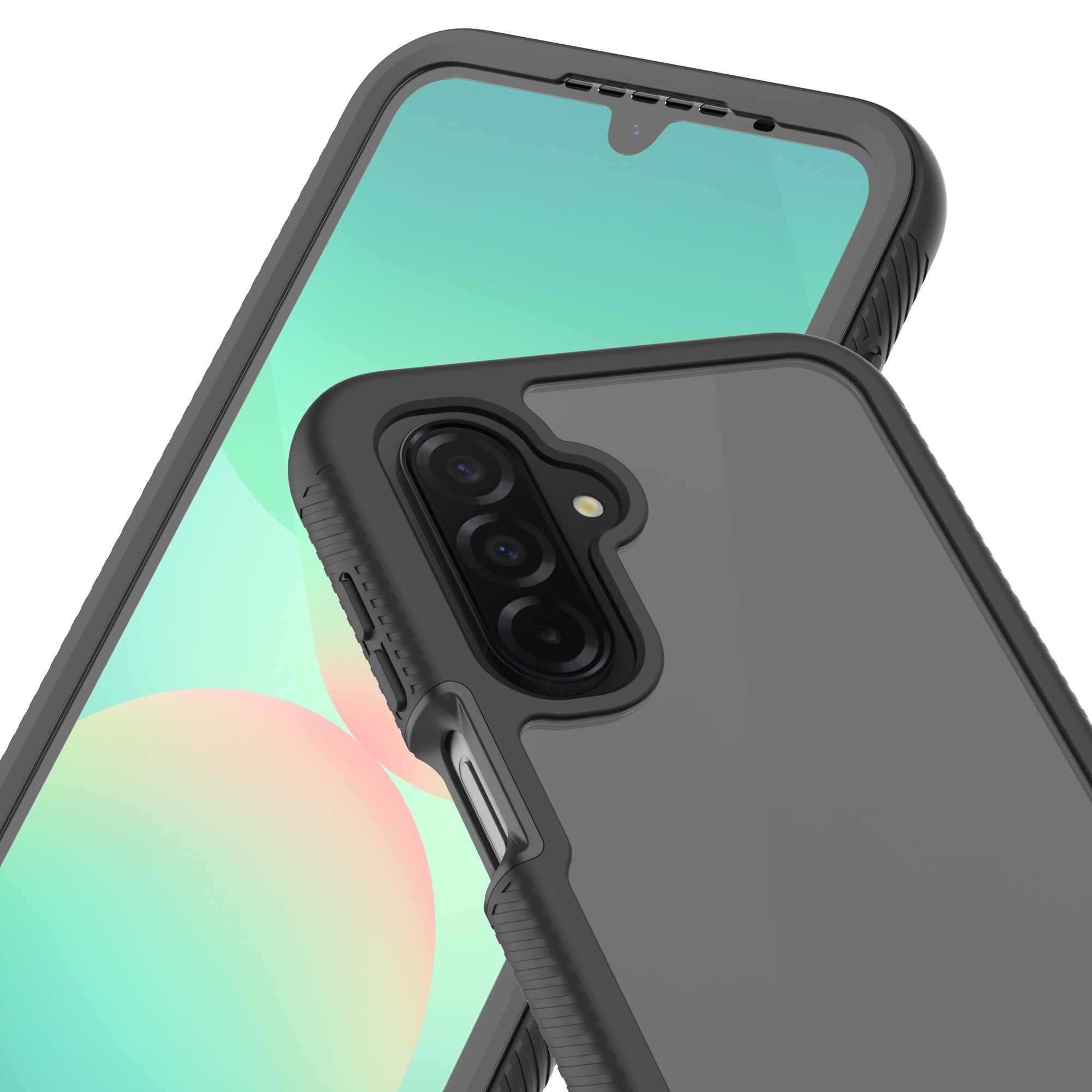 Samsung Galaxy A17 Mobilcover Full Protection, Sort/gennemsigtig
