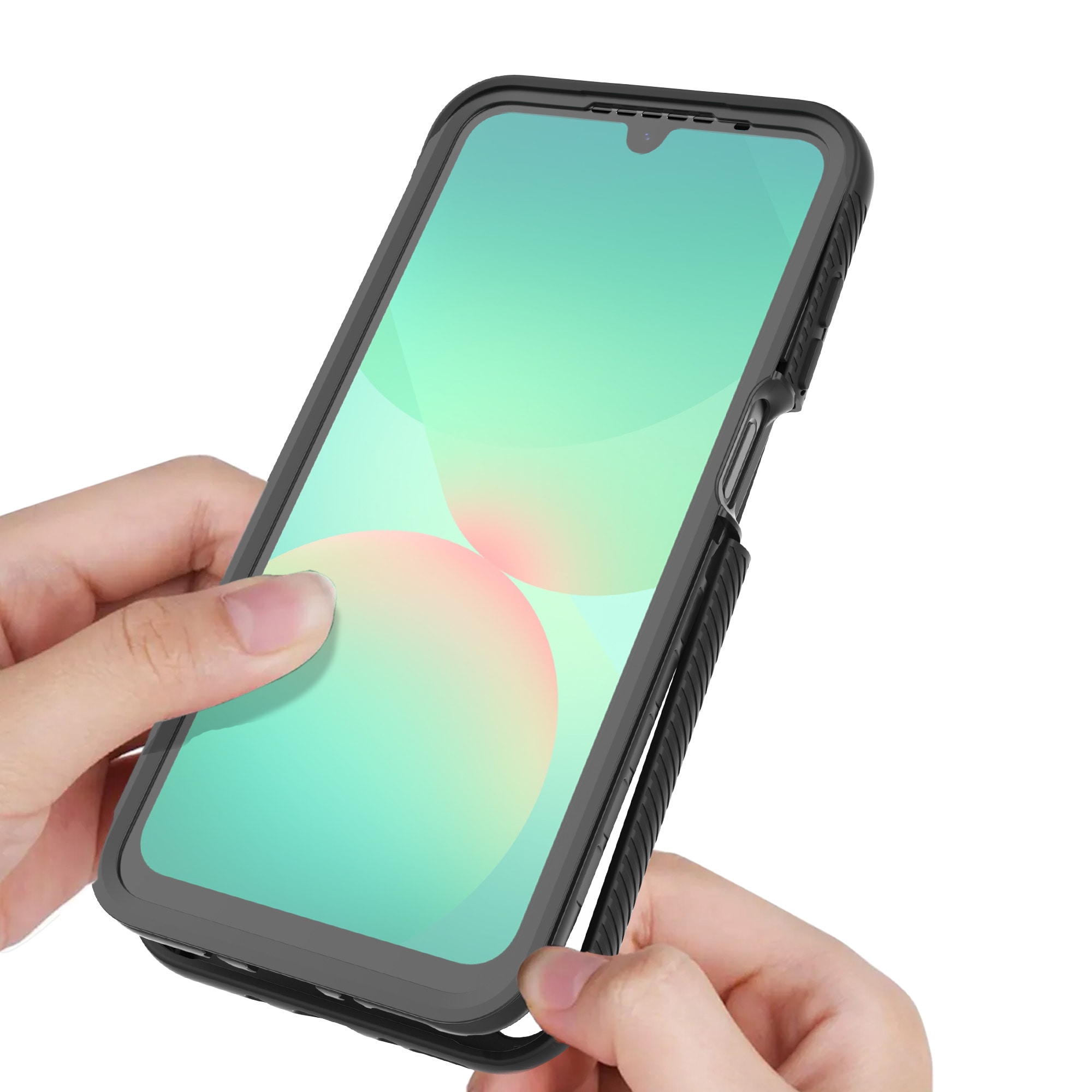 Samsung Galaxy A17 Mobilcover Full Protection, Sort/gennemsigtig