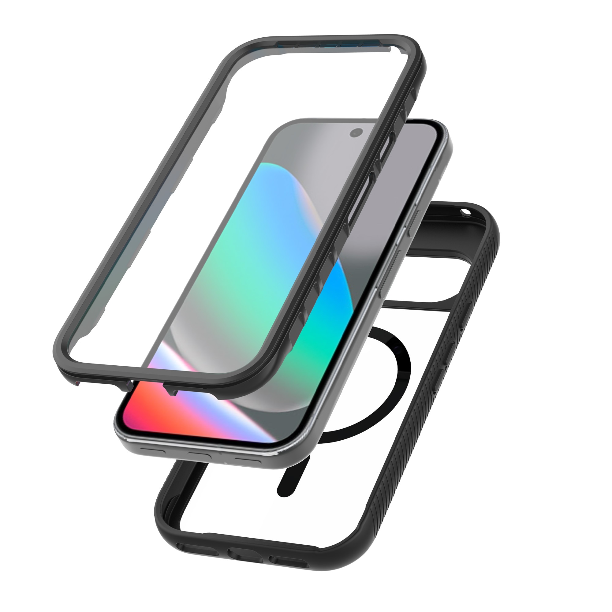 Google Pixel 9 Pro Mobilcover Magnetisk Full Protection, Sort/gennemsigtig