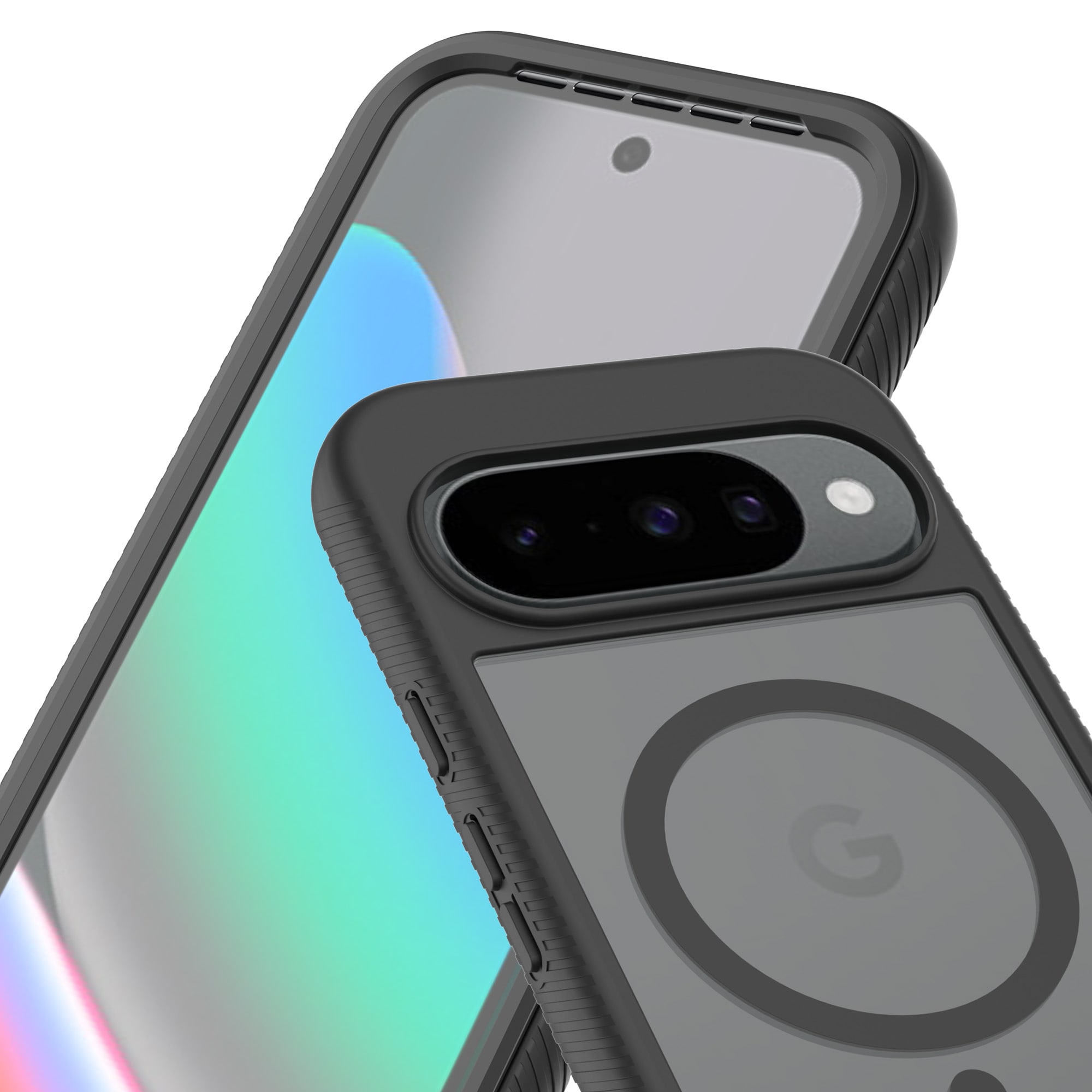Google Pixel 9 Pro Mobilcover Magnetisk Full Protection, Sort/gennemsigtig